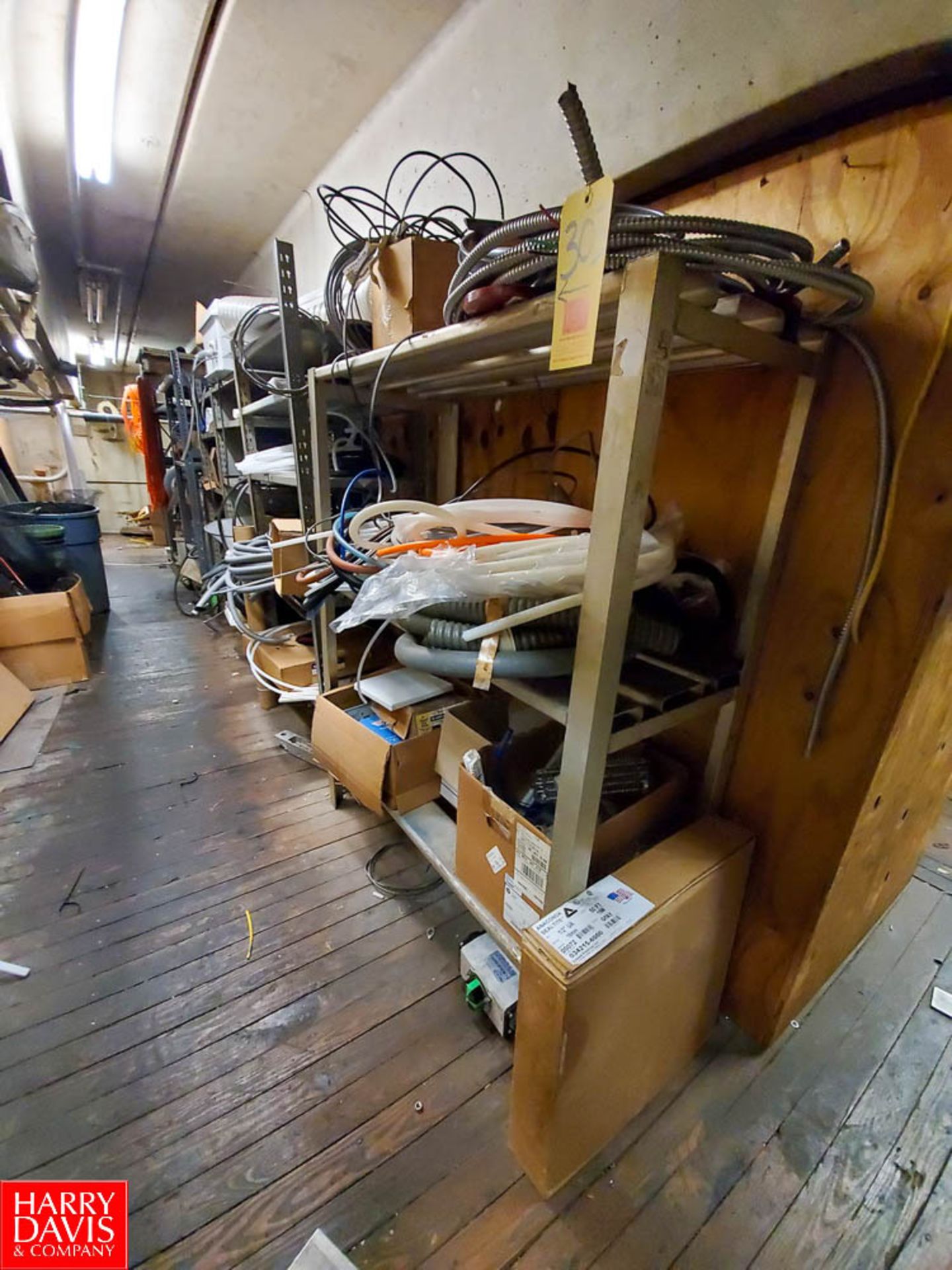 (7) 6' X 4' Metal Storage Racks with Contents , Assorted Poly Tubing ...