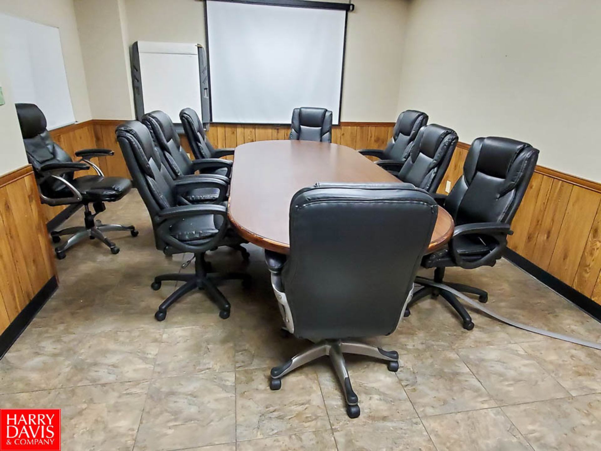 (1) 10' Oval Wood Conference Table; (9) Leather Style Computer Chairs Rigging Fee: $ 400