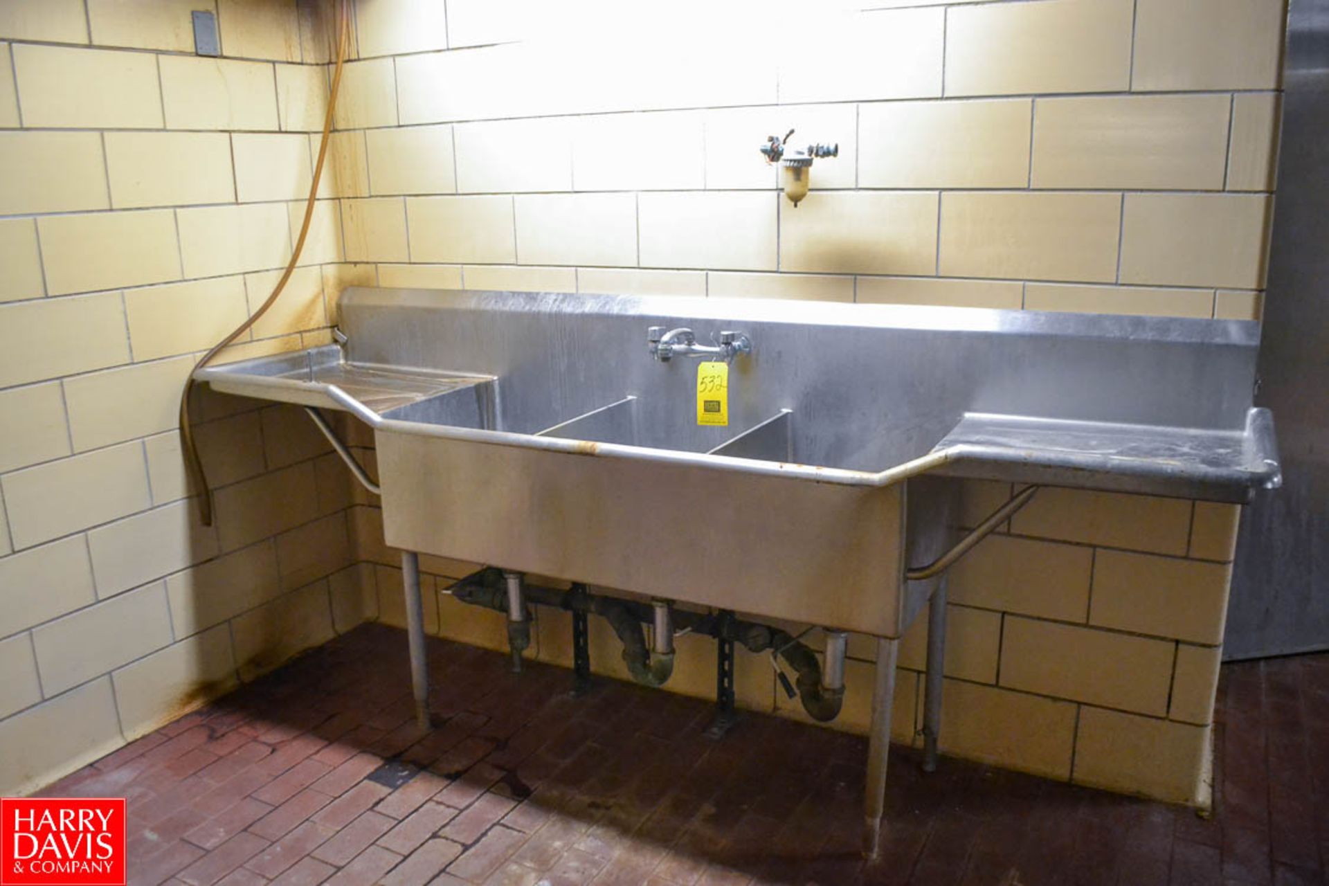(3) S/S Compartment Sink with Side Boards