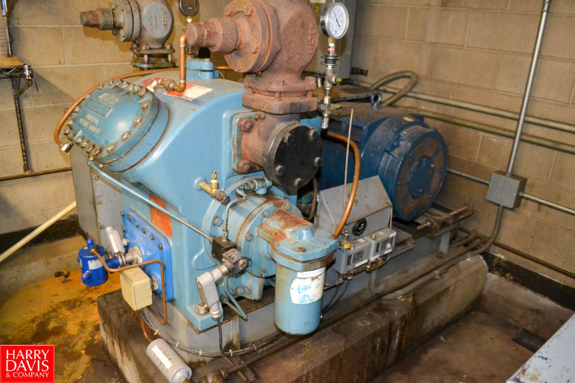 Vilter Model 454 4 cylinder R-22 Freon compressor with 60 hp motor Rigging Fee: $800