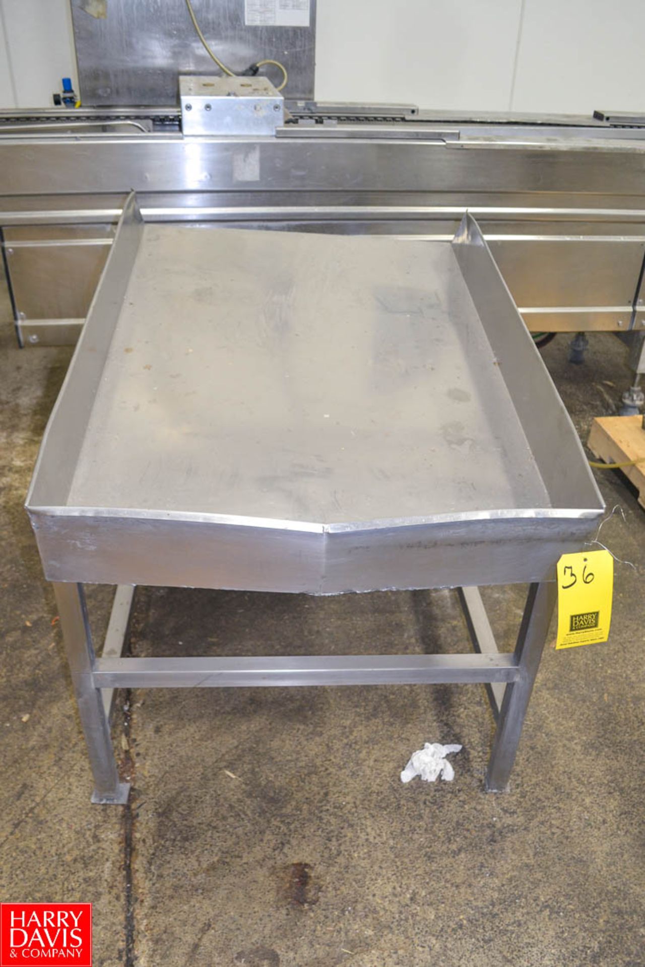 S/S Slant Table with Sides 45"L X 30"W X 33-37"H