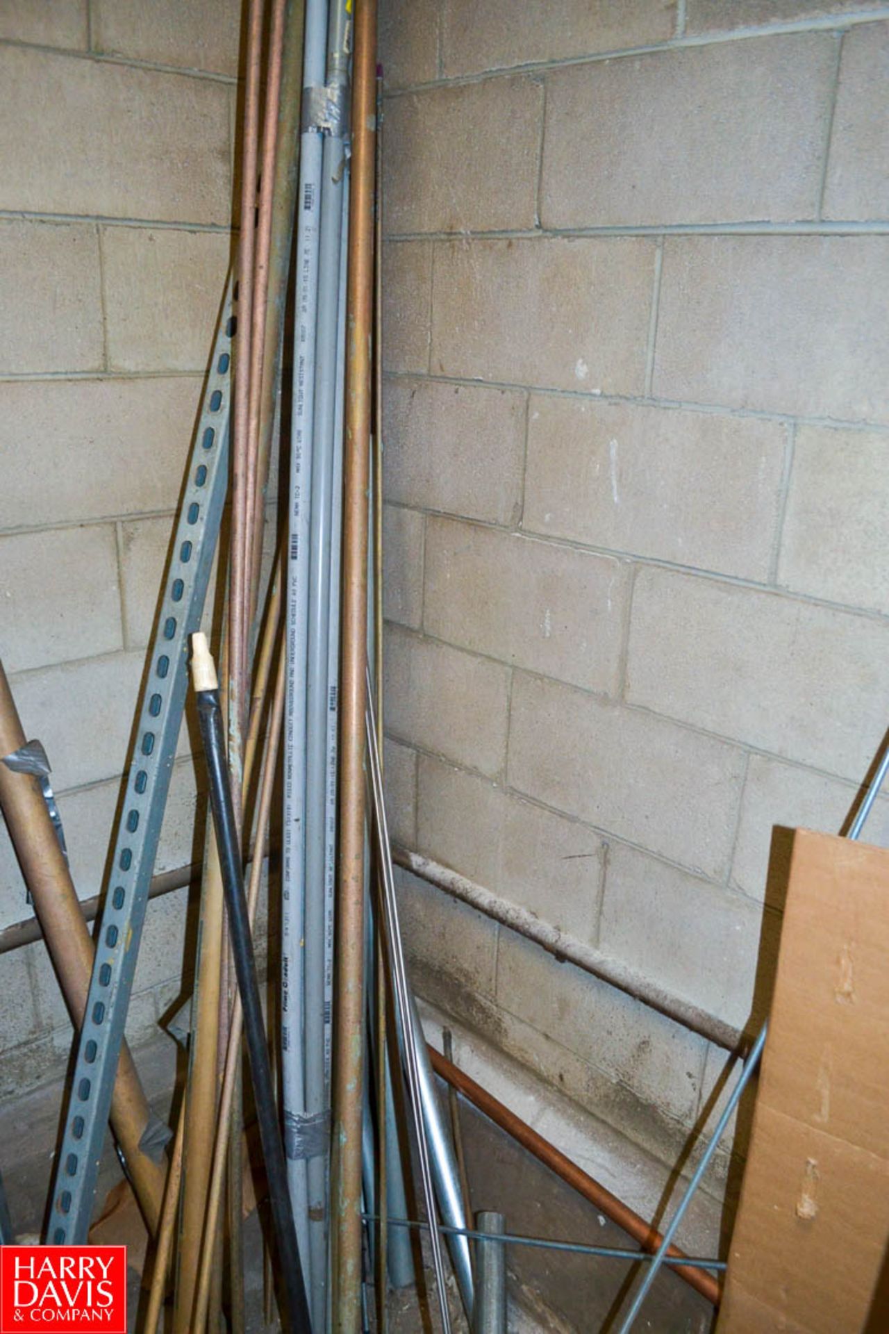 Assorted Pipe and Conduit On Corner, Includes (5) Sticks Of Copper