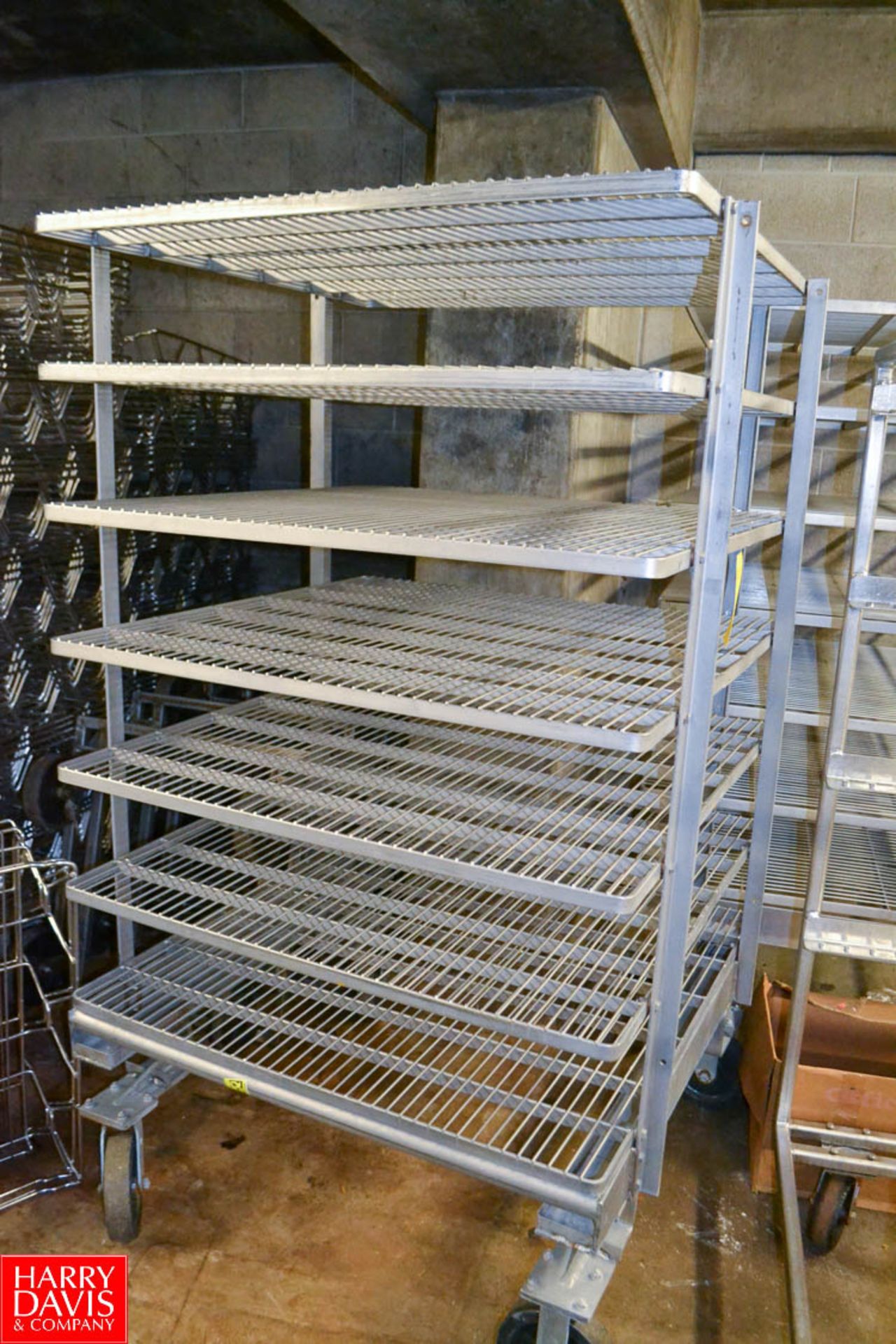 S/S Rack on Casters with S/S Wire Shelves