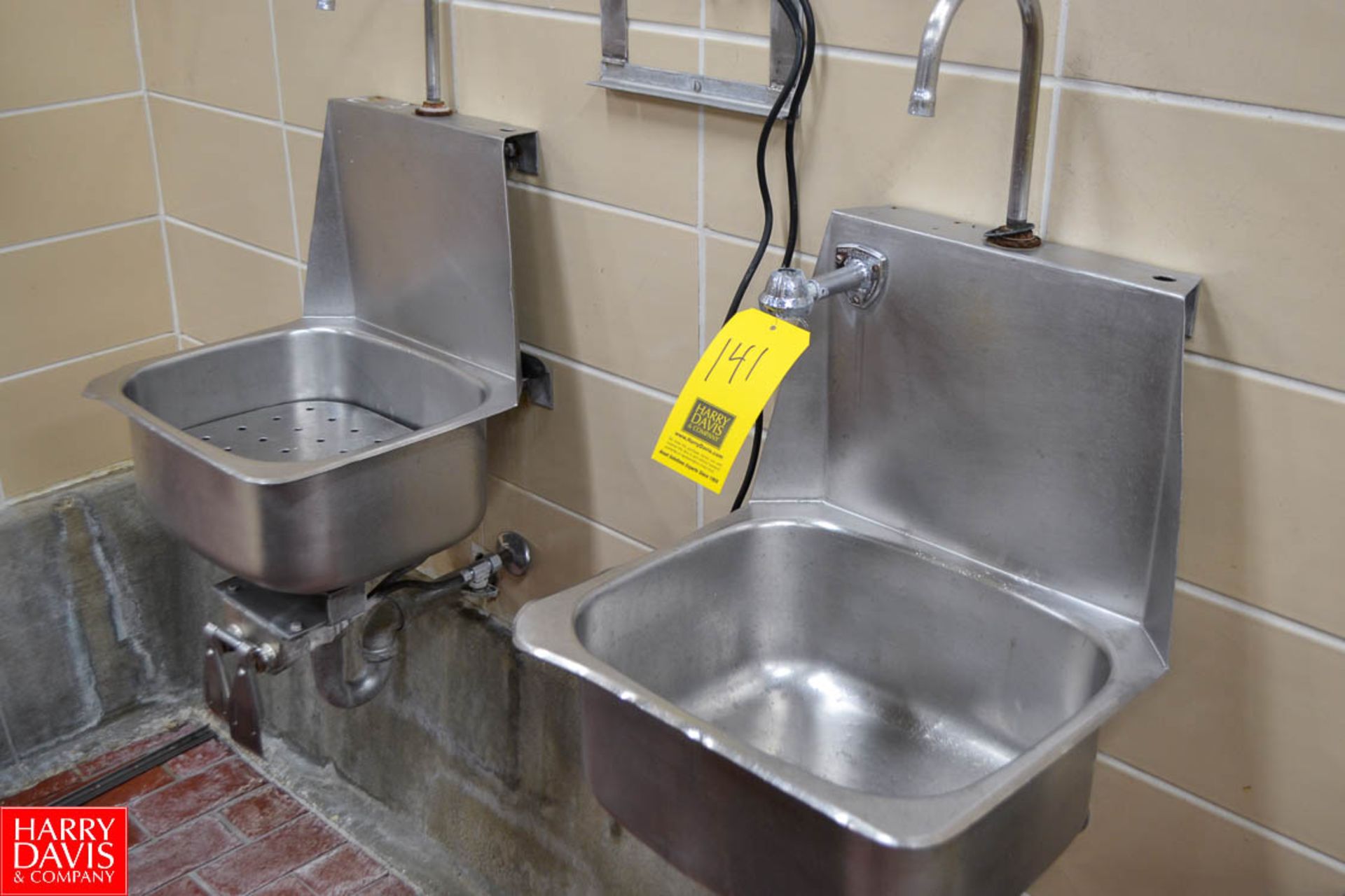 (2) S/S Wall Sink with Knee Faucets