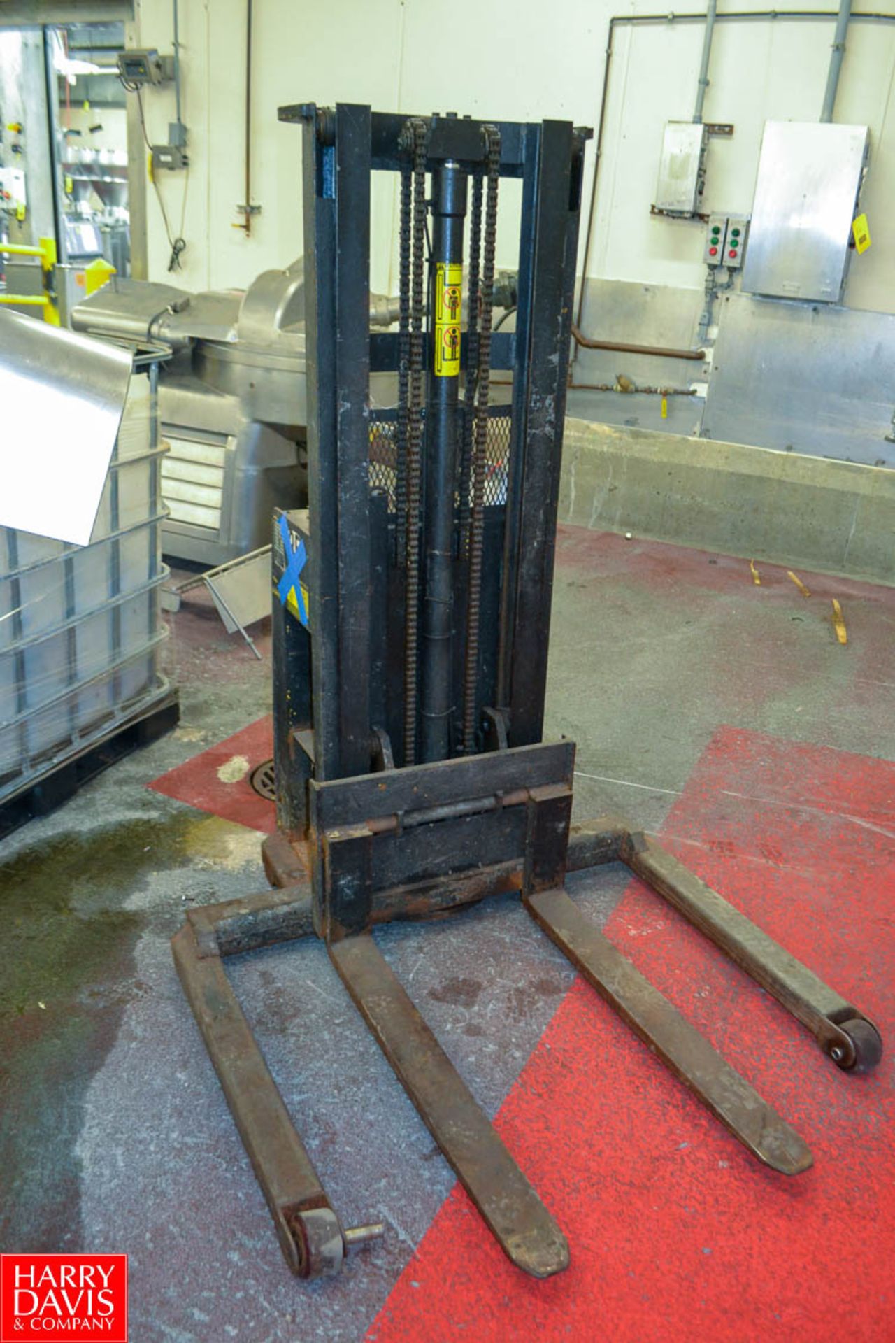 Yale Walk Behind Electric Forklift with Battery; Wide Rollers; (2) Stage Mast - Image 2 of 2