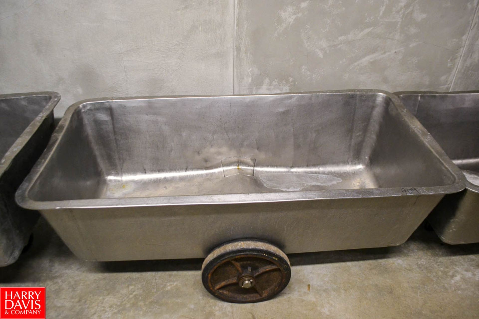 S/S Meat Tub On Casters with Bottom Corner Drain