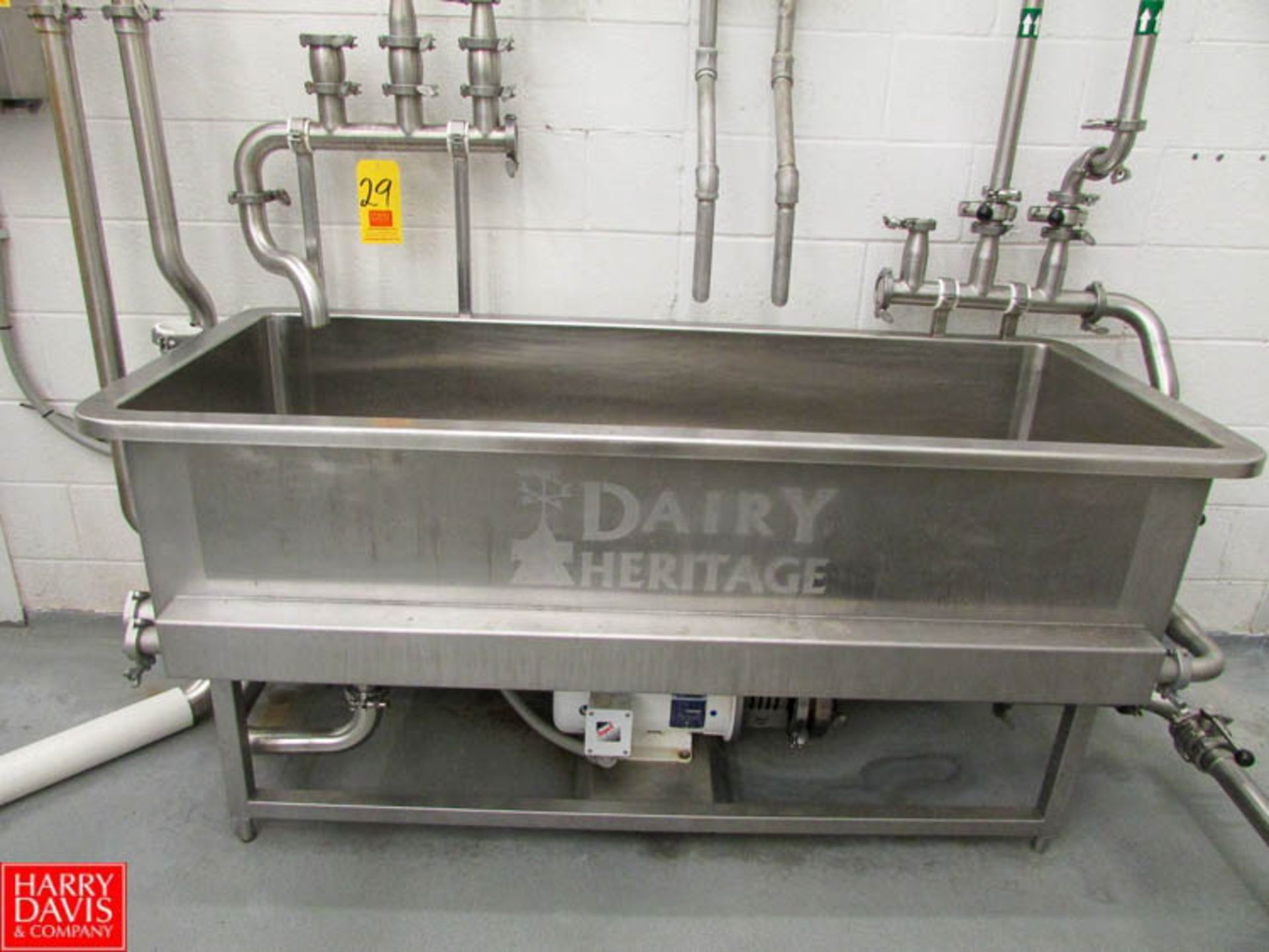 Dairy Heritage 100 Gallon S/S COP Trough, Model DH200WV 64" x 24" x 18" with Ampco AC+216MD18T-S S/S