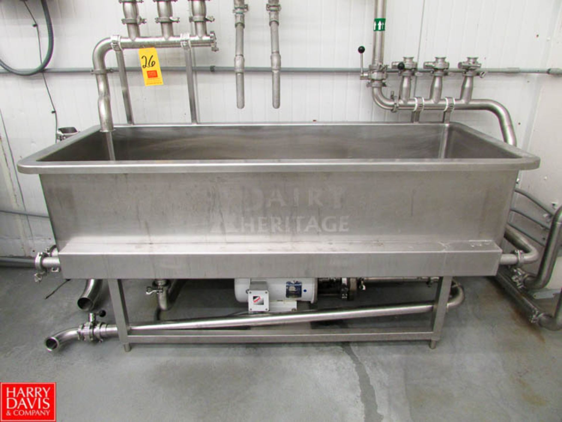 Dairy Heritage 100 Gallon S/S COP Trough, 64" x 24" x 18" with Ampco AC+216MD18T-S S/S Centrifugal