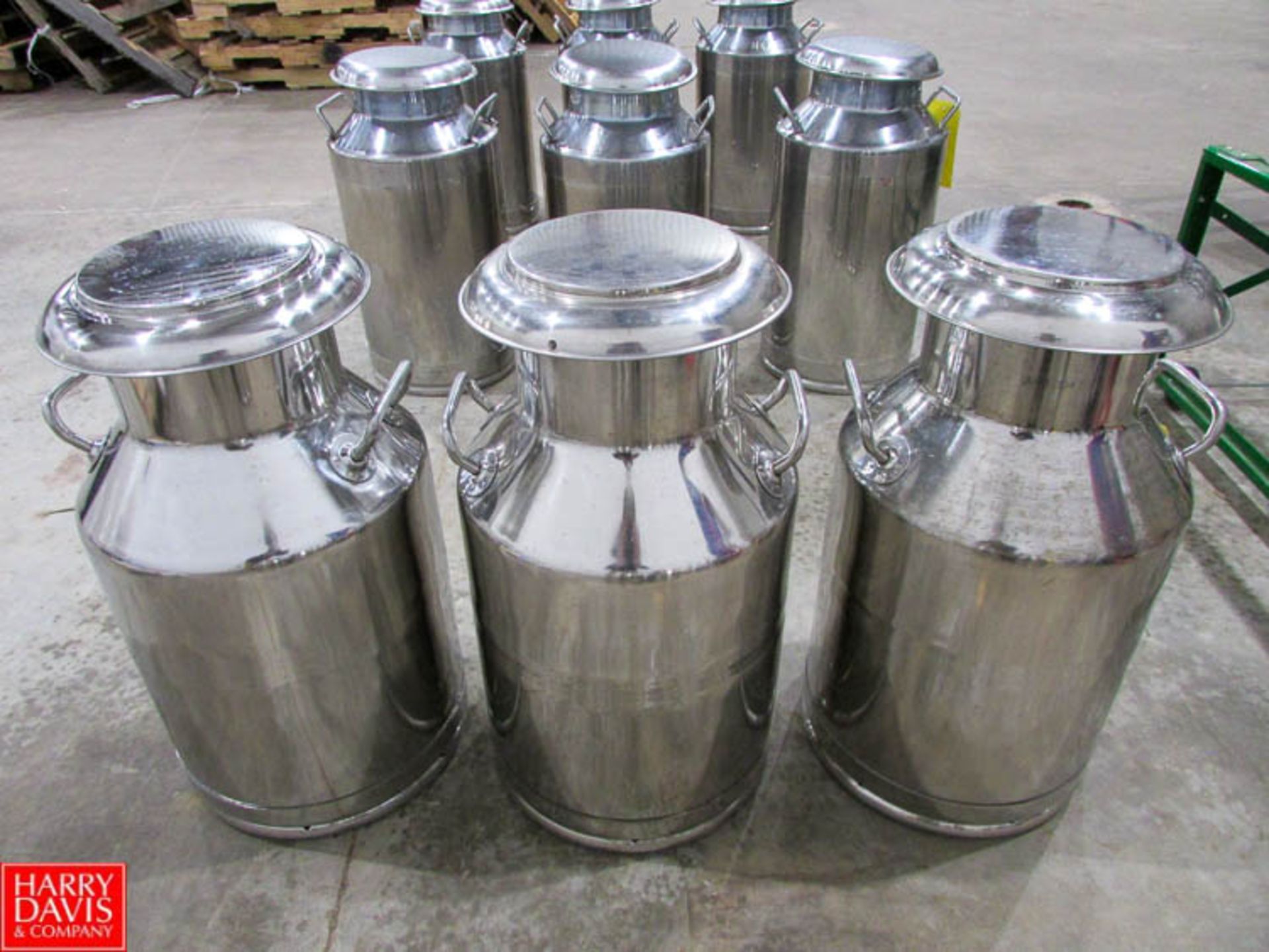 10 Gallon S/S Milk Cans with Lids Rigging Fee: $ 30 - Image 2 of 2
