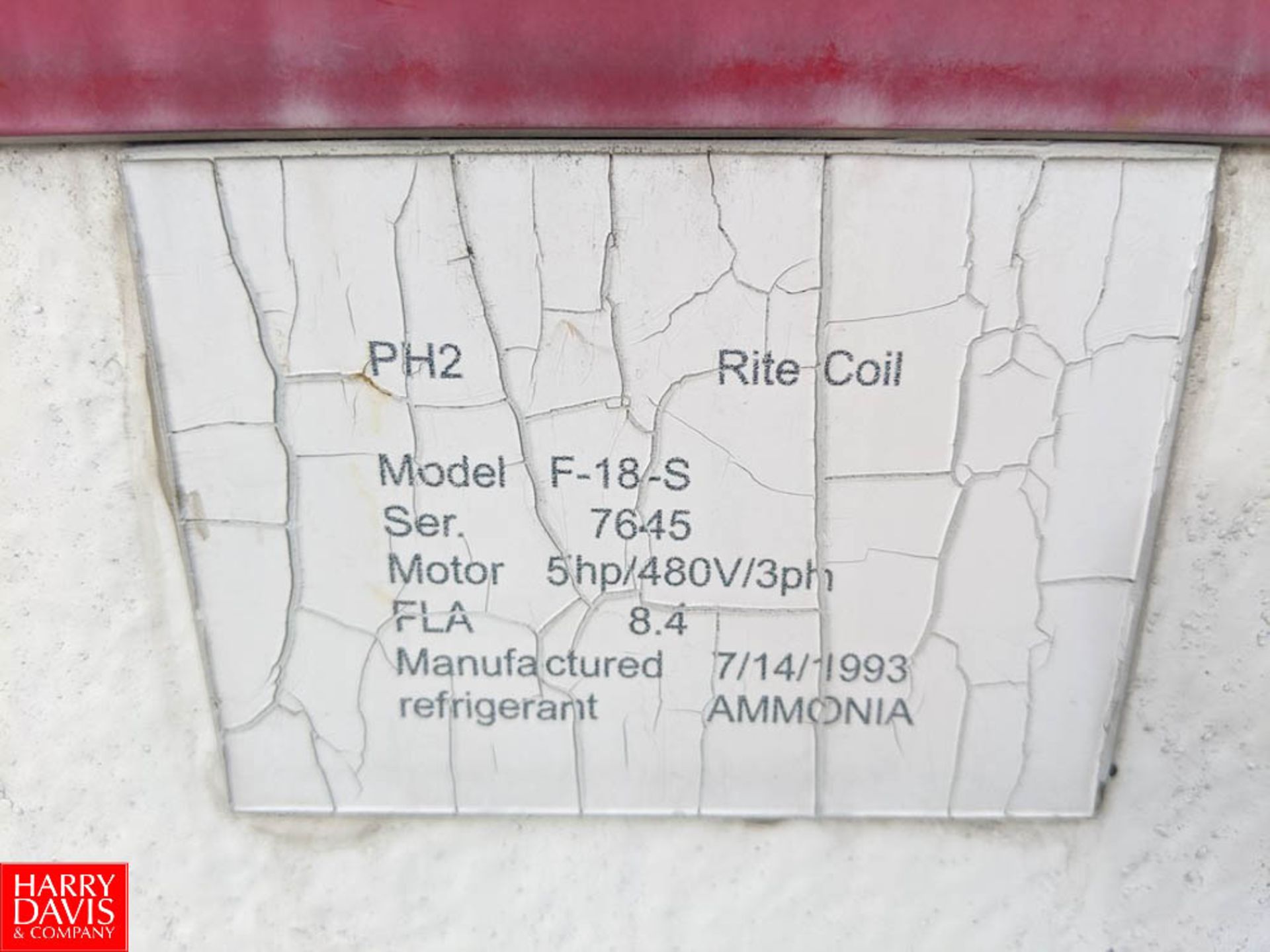 Rite Coil Evaporative Freezer Blower Model F-18-S : SN 7645 Rigging Fee: $700 - Image 2 of 2