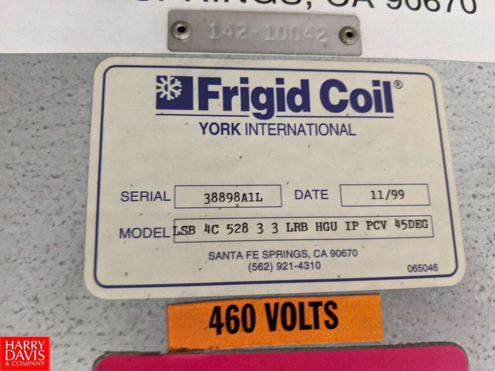 York International Frigid Coil 4-Fan Evaporator Model LSB 4C 528 3 3 LRB HGU IP PCV 45DEG : SN - Image 2 of 2