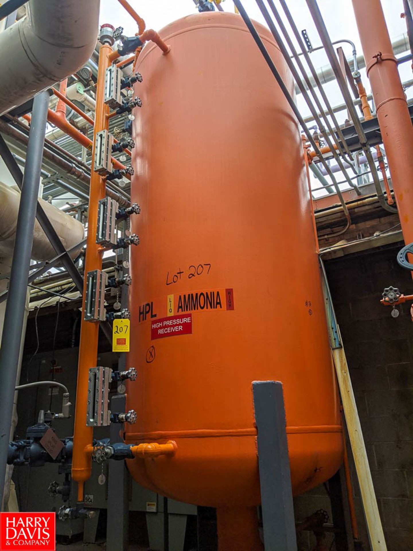 High Pressure Liquid Ammonia Receiving Tank Rigging Fee: $800