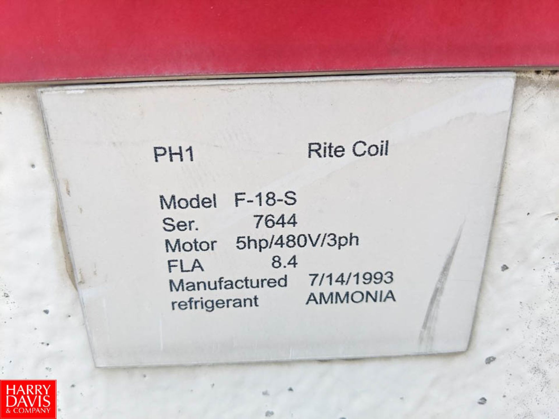 Rite Coil Evaporative Freezer Blower Model F-18-S : SN 7644 Rigging Fee: $700 - Image 3 of 3