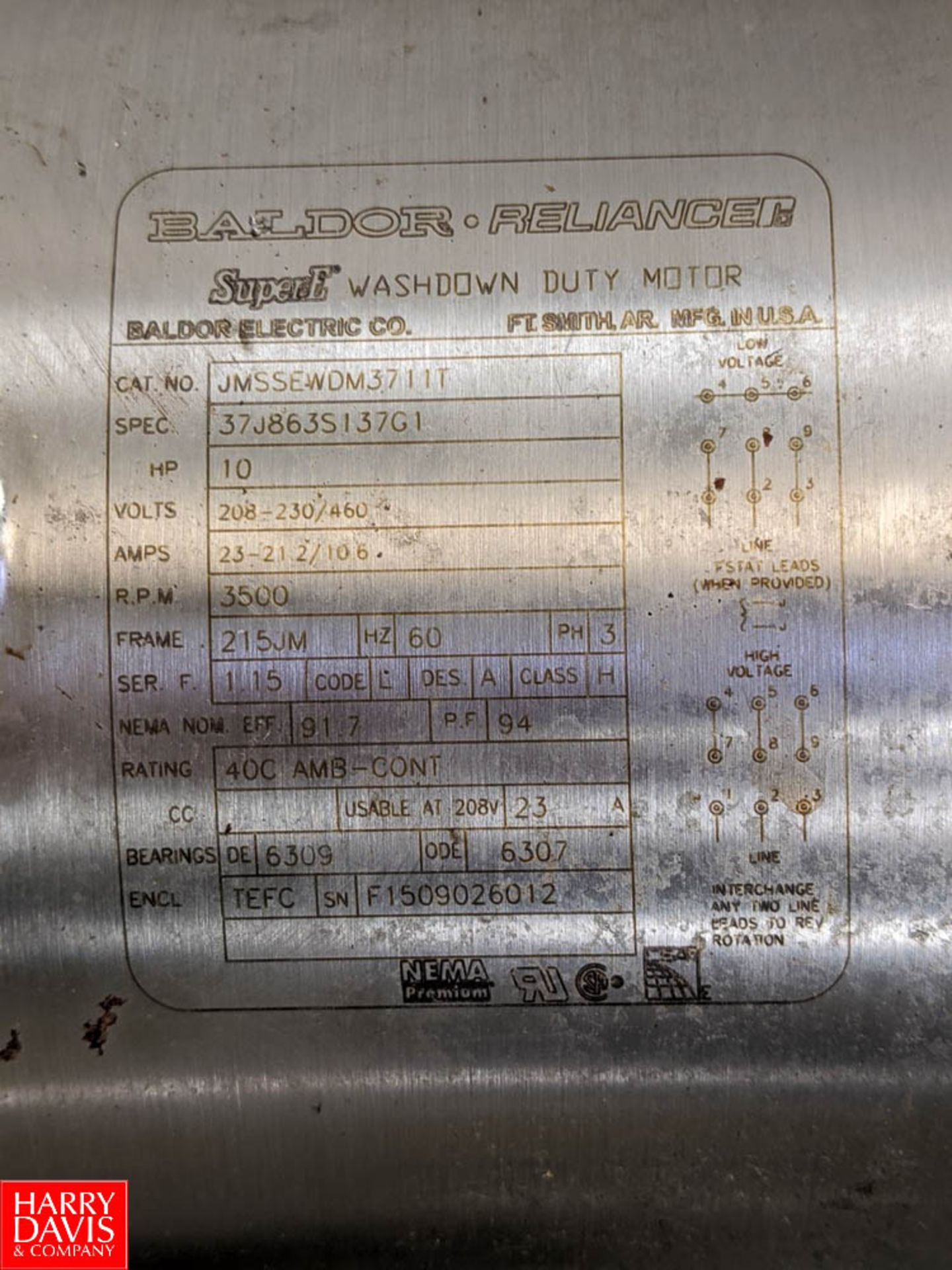 Waukesha Cherry Burrell Centrifugal Pump, with S/S Clad Baldor 10 HP 3,500 RPM Motor Rigging Fee: $ - Image 2 of 2