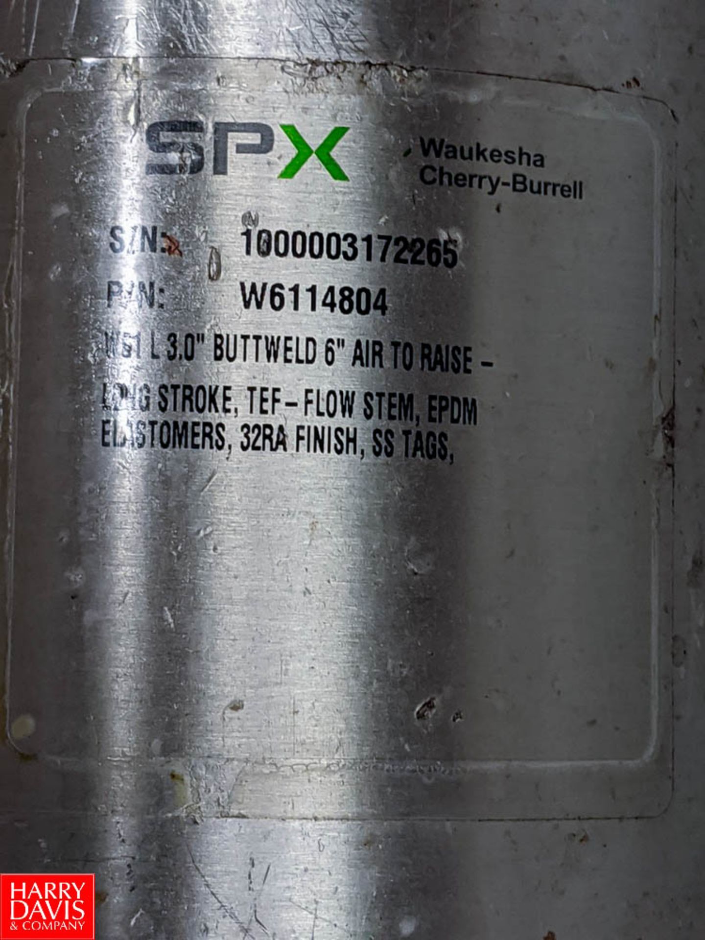 SPX Waukesha Cherry Burrell 3" S/S Air Valve Rigging Fee: $25 - Image 2 of 2