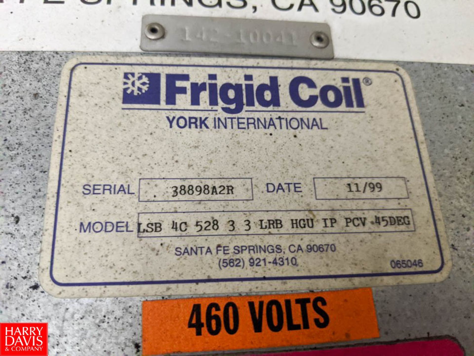 York International Frigid Coil 4-Fan Evaporator Model LSB 4C 528 3 3 LRB HGU IP PCV 45DEG : SN - Image 2 of 2