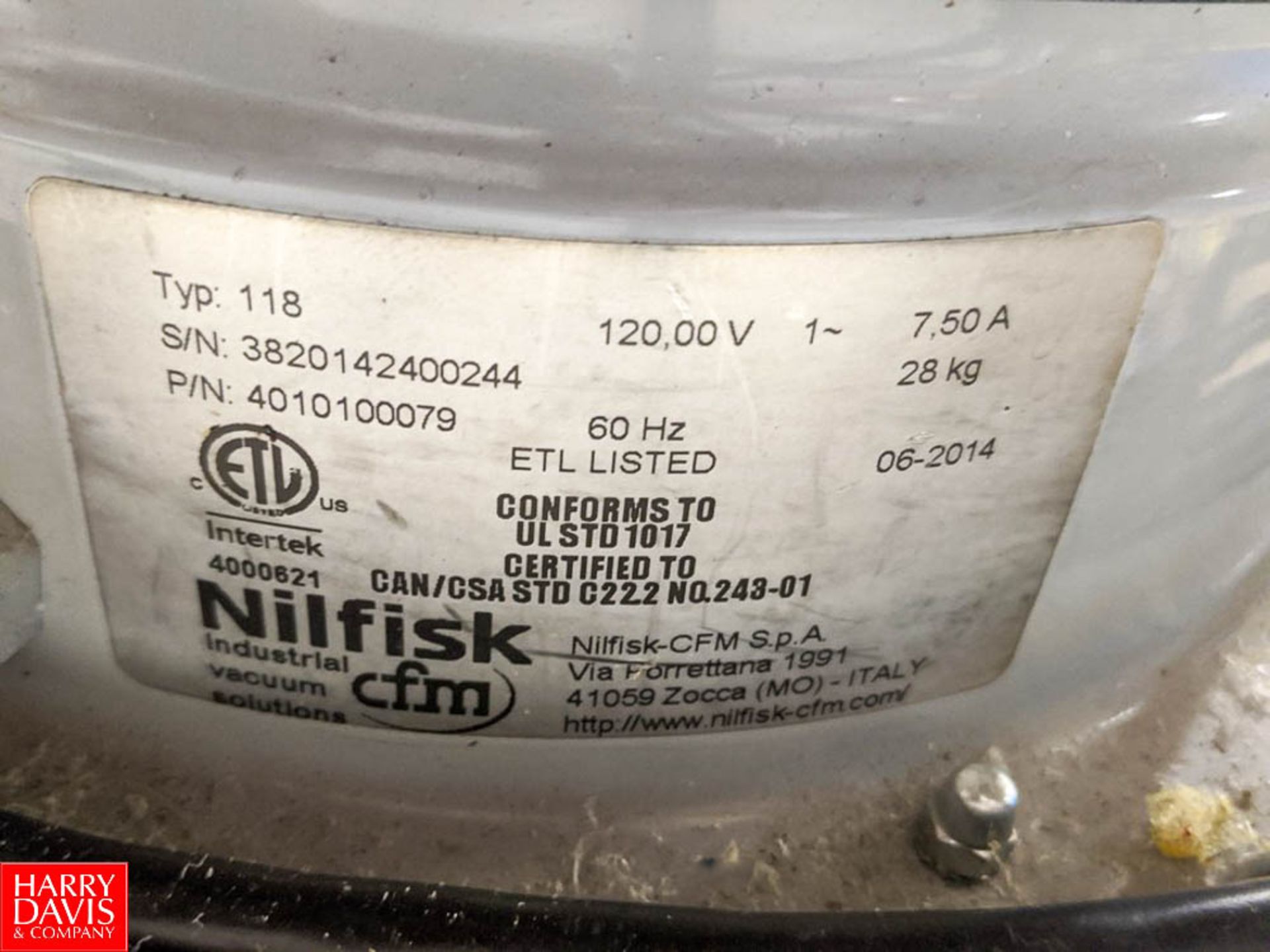 Nilfisk Explosion Proof Vacuum Model 118 EXP Rigging Fee: $25 - Image 2 of 2