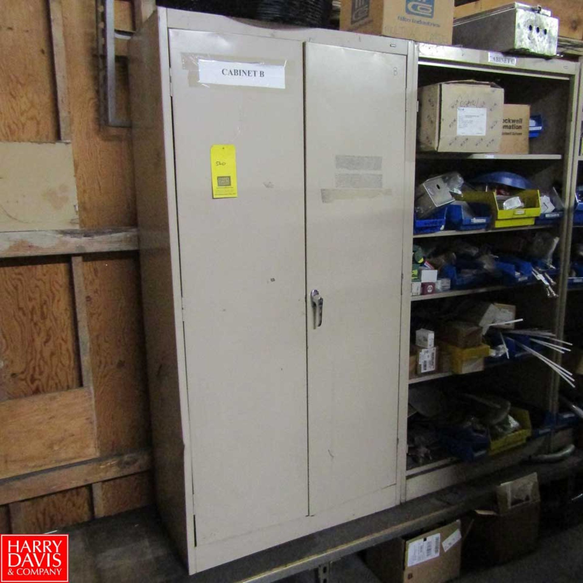 2-Door Cabinets with Contents Including: Conduit Connectors, PVC Pipe Connectors, Hangers, Inline