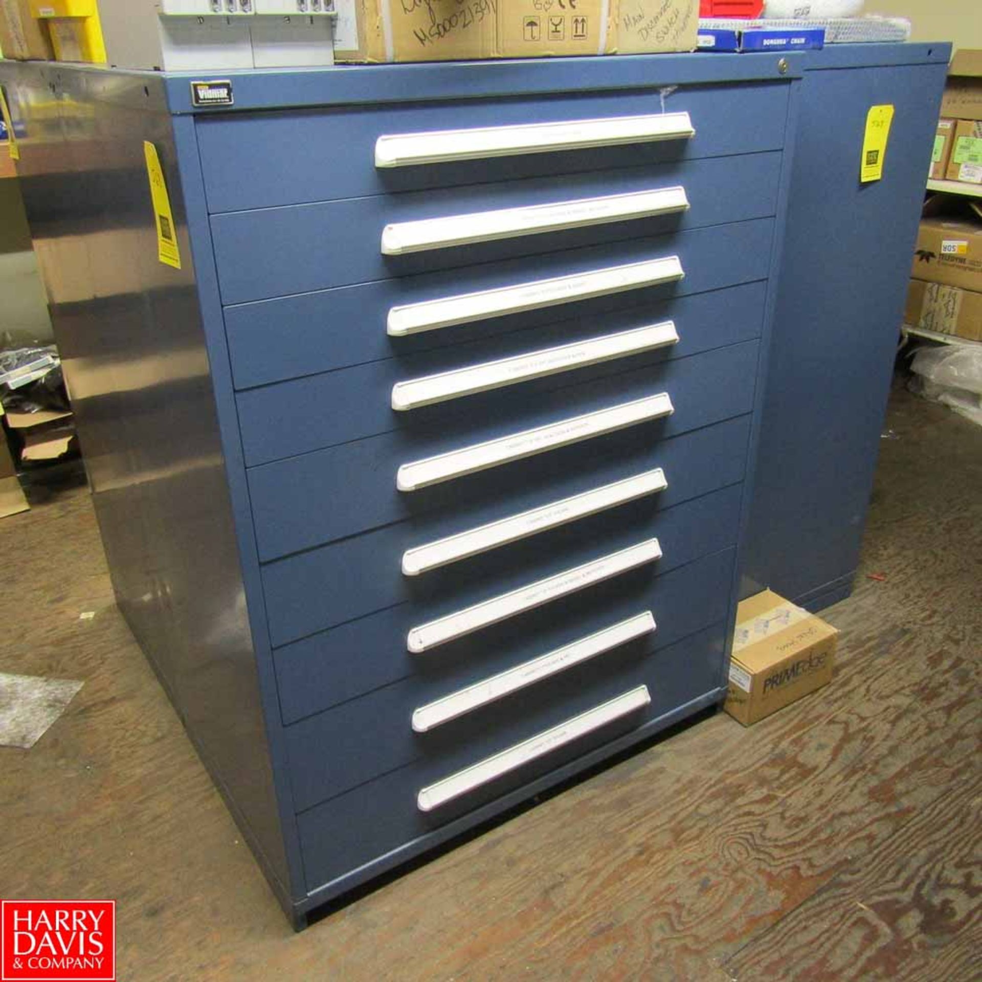 Vidmar 9-Drawer Heavy Duty Parts Cabinet with Contents Including: Thurne & Marel & Cozinni Spare