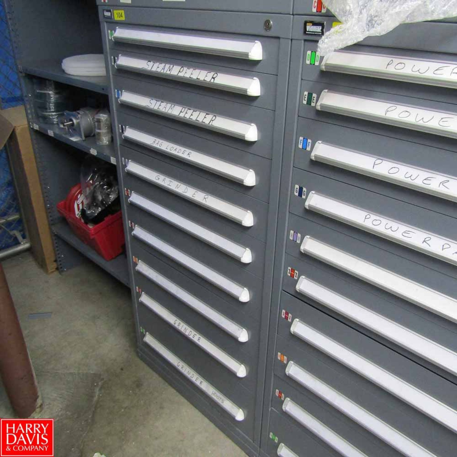 Vidmar 10-Drawer Heavy Duty Parts Cabinet Rigging Fee: 100