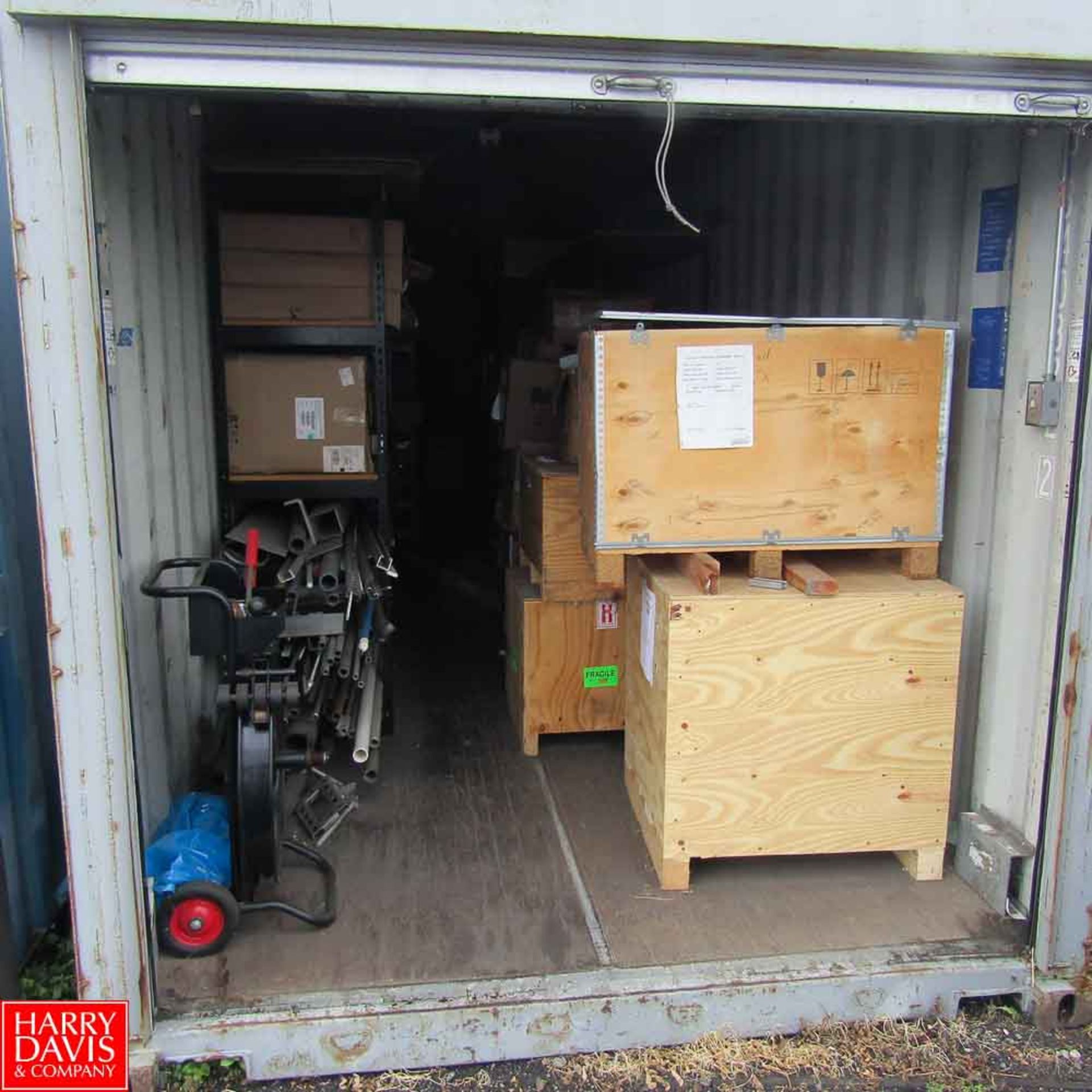 40' Shipping Container with Contents Including: Shelving Units, Metal Piping, Ladders, Scales - Image 2 of 2