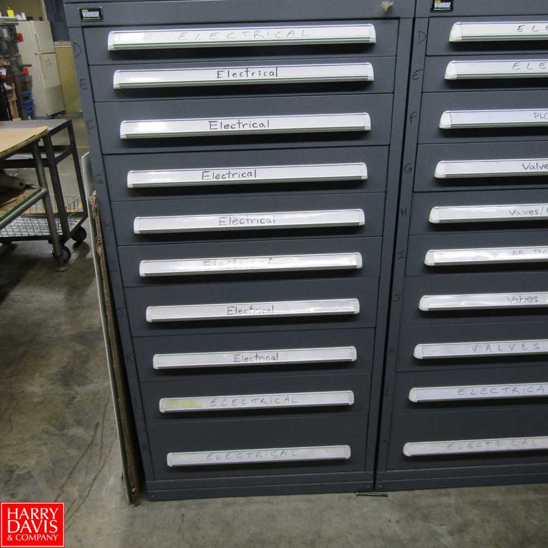 Vidmar 10-Drawer Heavy Duty Parts Cabinet Rigging Fee: 100