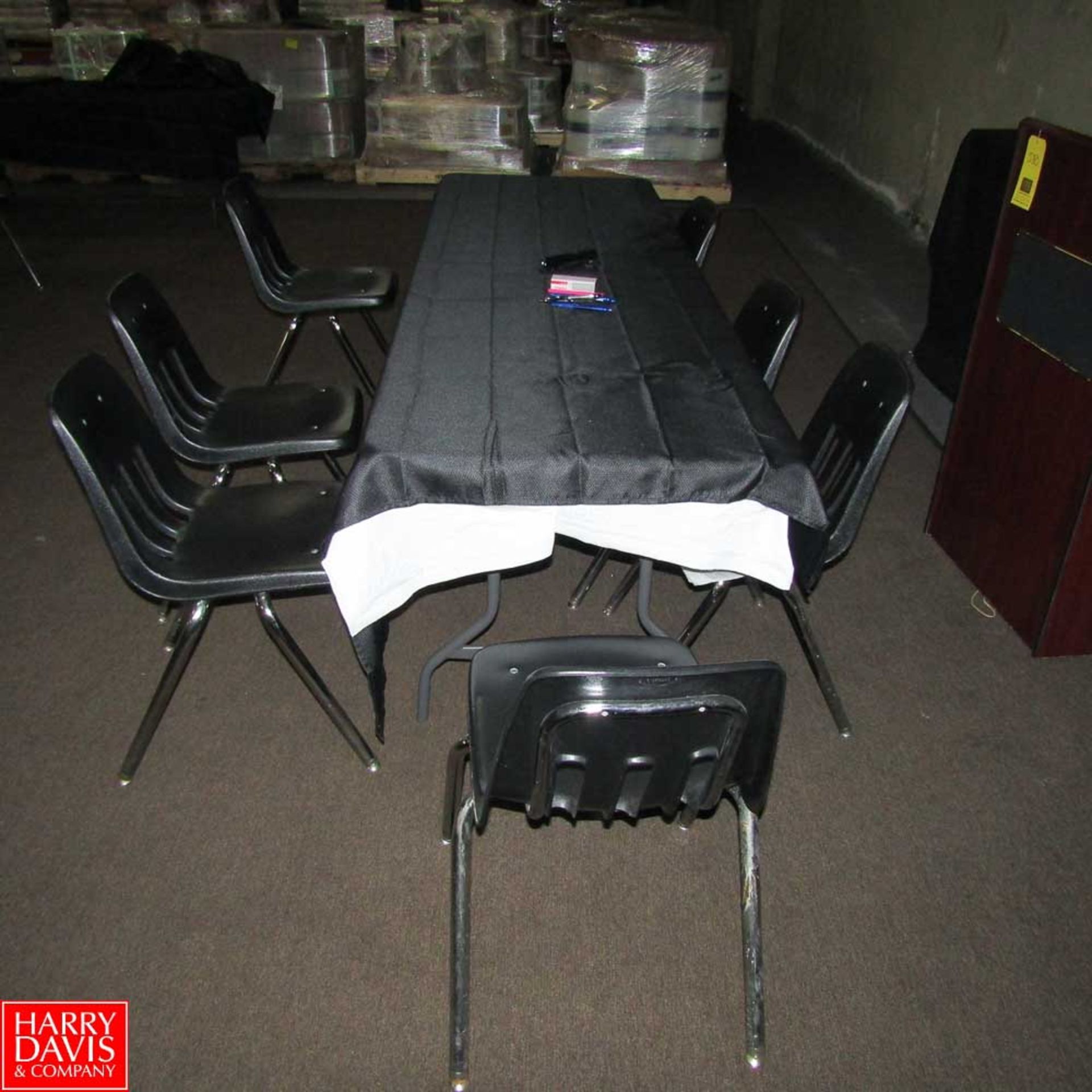 Lot of Plastic Chairs with Podium and Tables Rigging Fee: 250 - Image 2 of 3