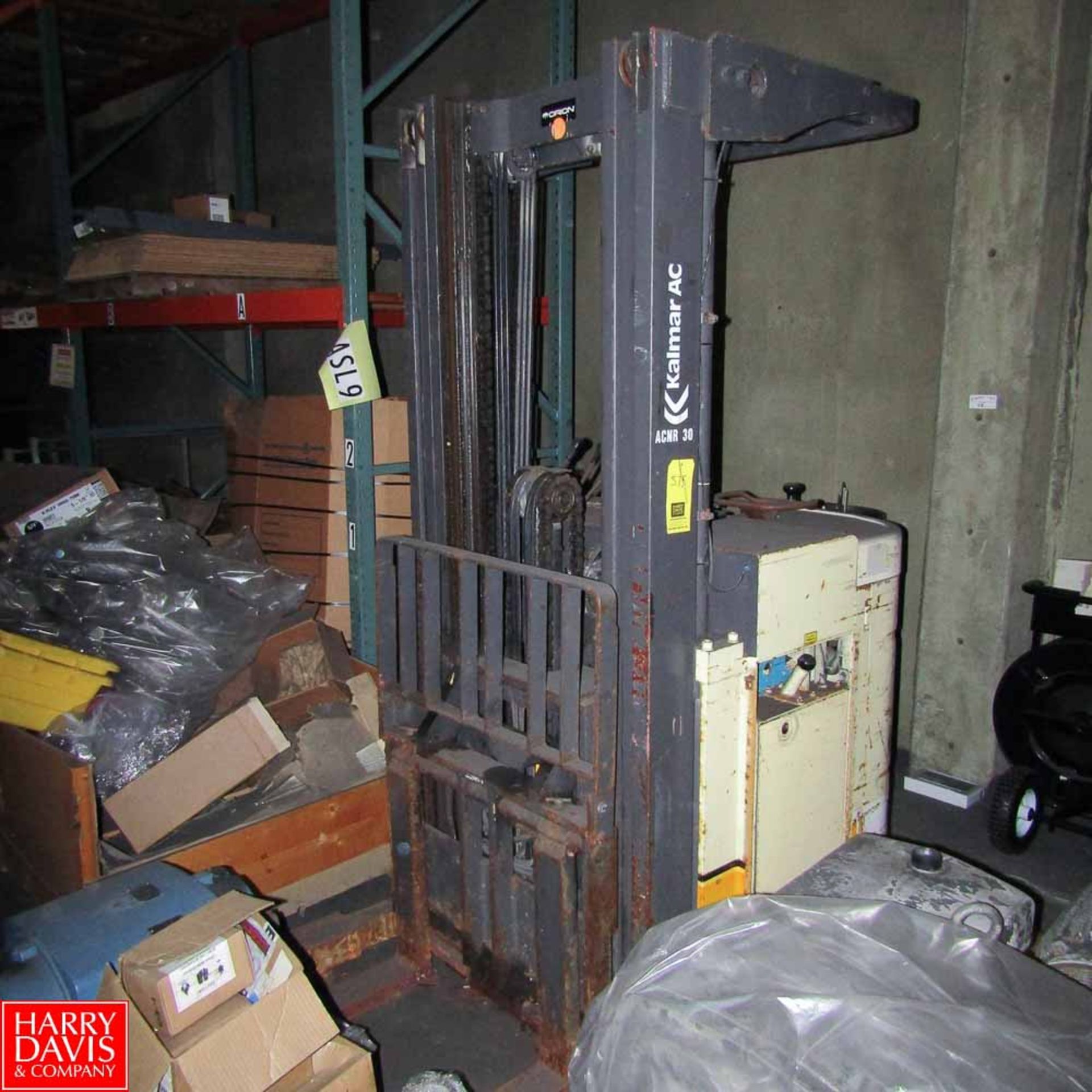 Kalmar 3,000 LB Capacity Standing Electric Fork Lift Model ACNR30S24V : SN 163881001 Rigging Fee: