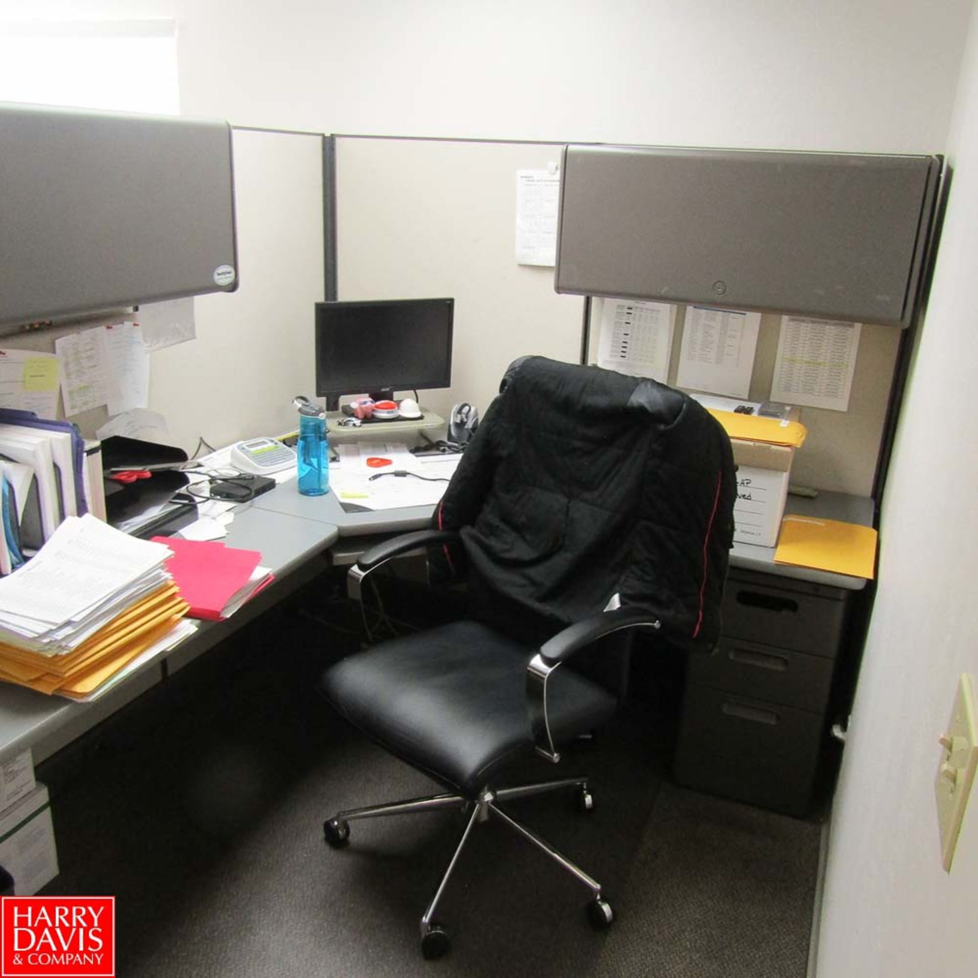 Remaining Contents of Office Including: Desks, Chairs, Filing Cabinets, Cubical Partitions (No