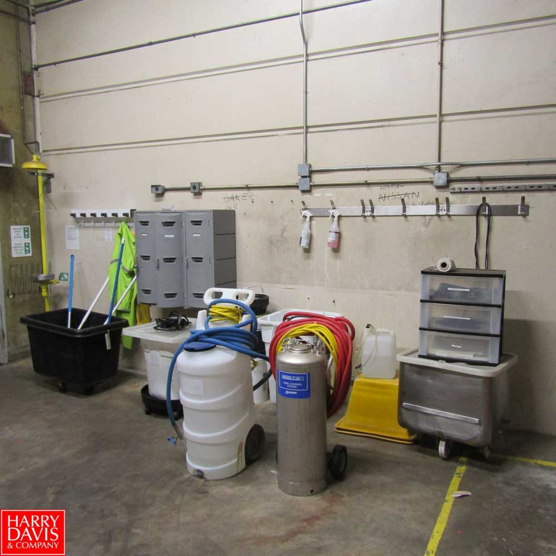 Remaining Contents of Chemical Room Including: Foam Cleaning System, Cabinets, Chemical Sprayer