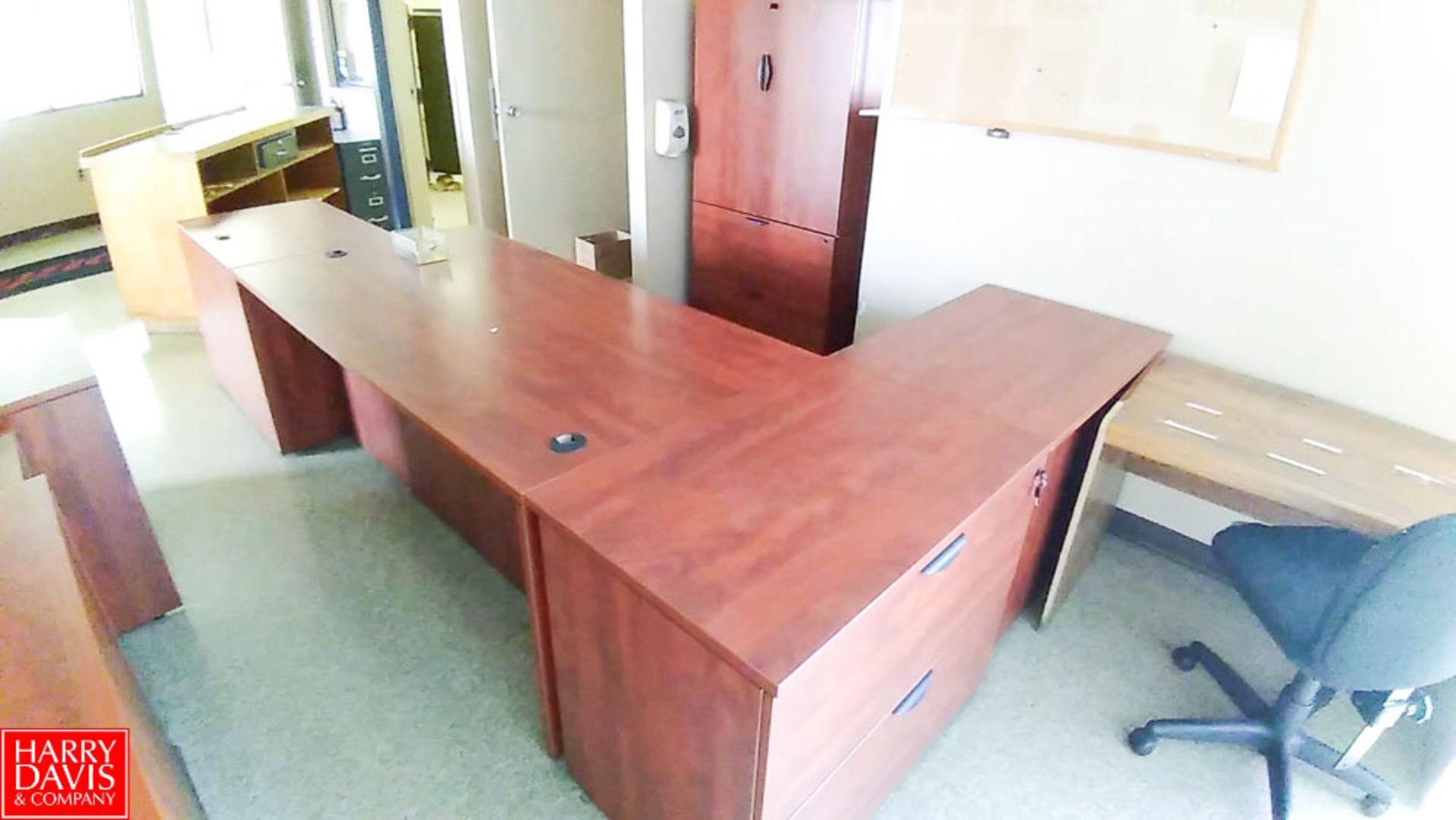 Assorted Office Furniture, With Safe, Desk Chairs And Table Rigging: $100