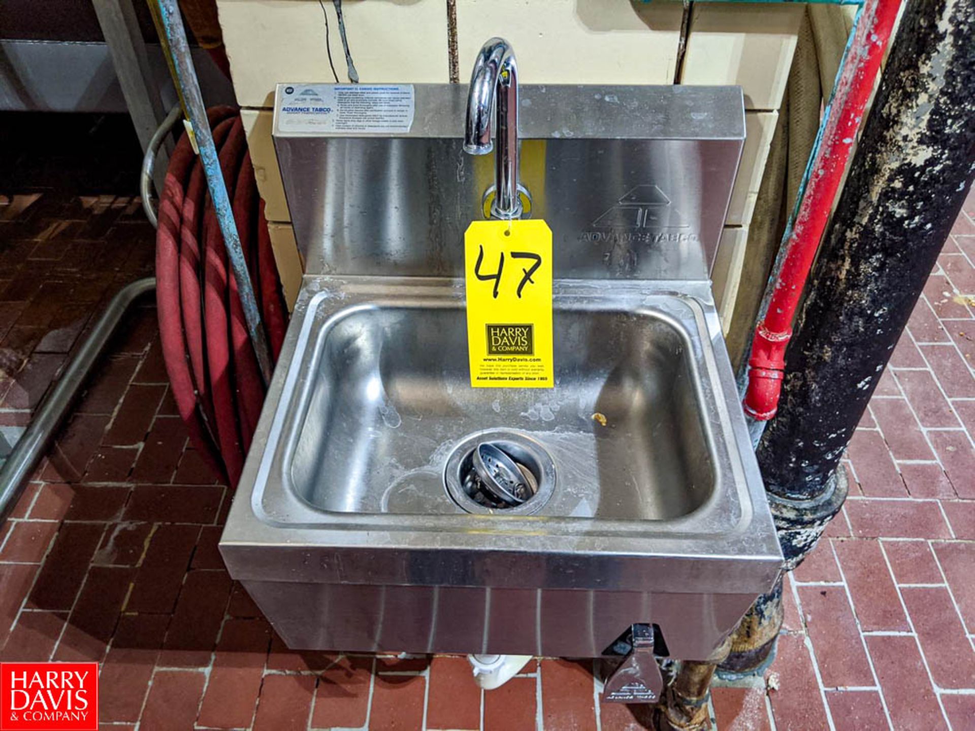 Advanced Tabco S/S Hand Sink (Loc. Central Mix) Rigging Fee: $50