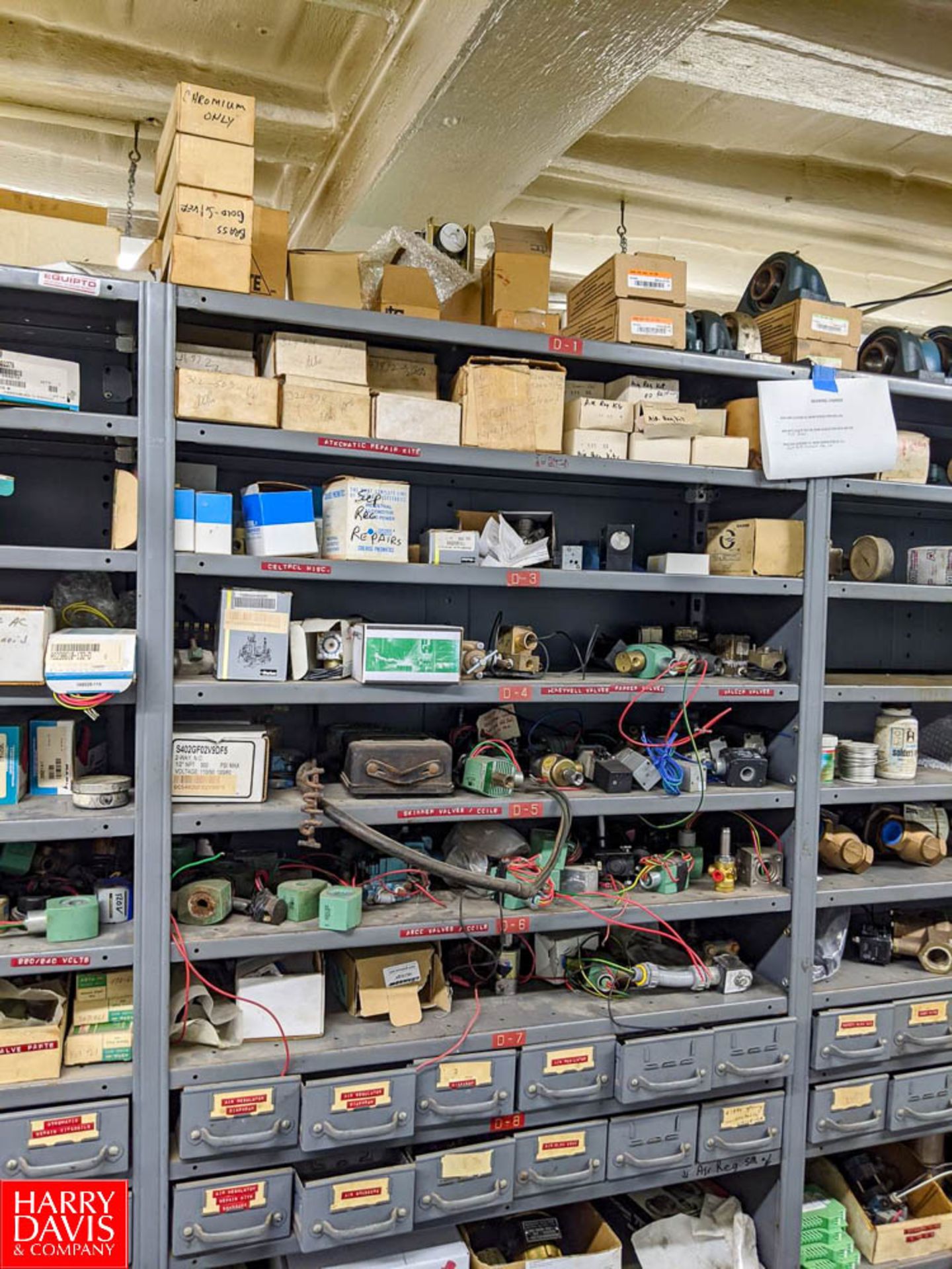 Remaining Contents of Parts Room Row to Include 8-Sections of Adjustable Shelving, Asco Valve - Image 4 of 13