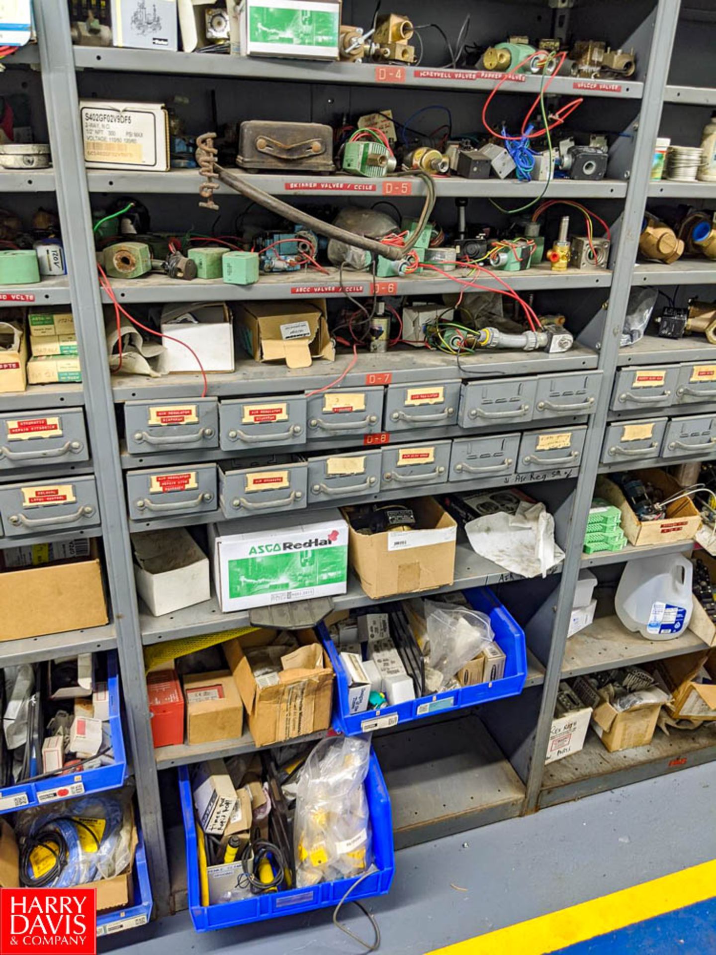 Remaining Contents of Parts Room Row to Include 8-Sections of Adjustable Shelving, Asco Valve - Image 5 of 13