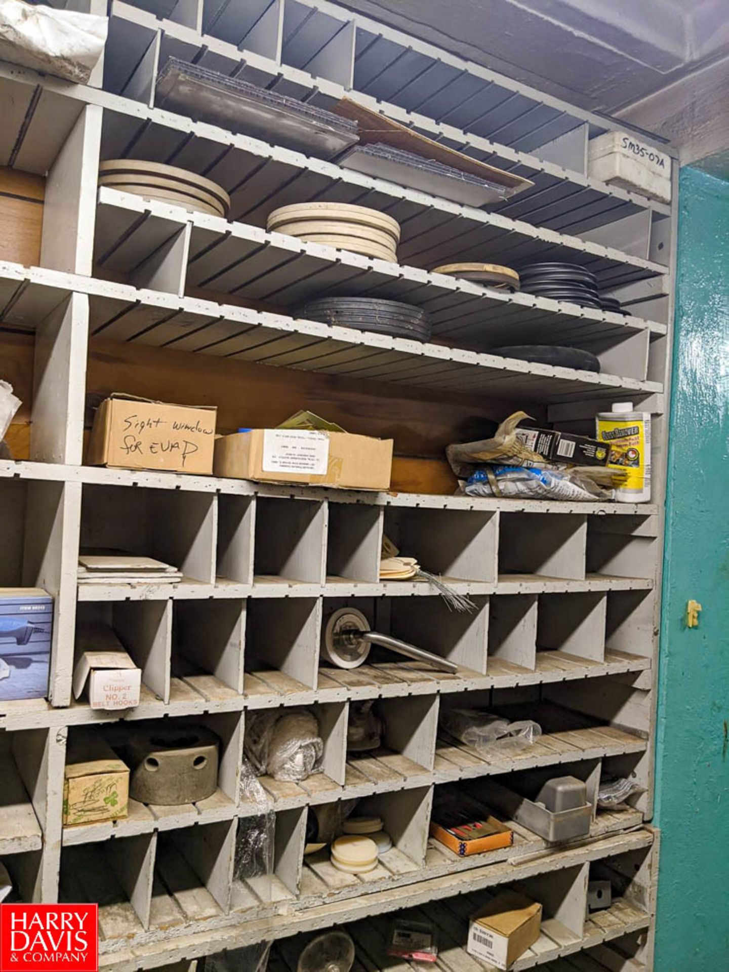 Remaining Contents of Parts Room Row to Include (6) Wooden Cubby Storage Shelves, LoveJoy Chucks, - Image 6 of 12