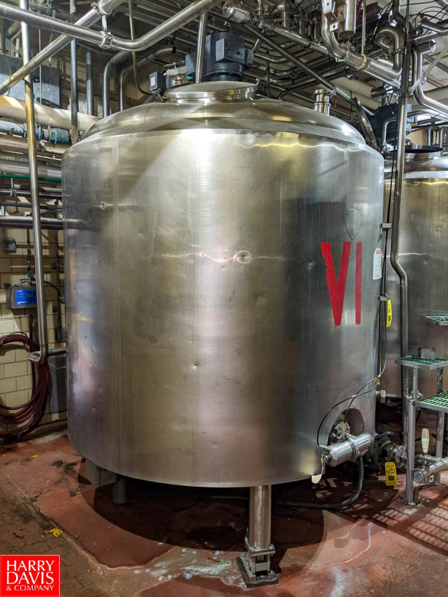 Crepaco 1,000 Gallon S/S Multi-Processor Tank with Vertical Agitation & Load Cells SN: 1000-9318