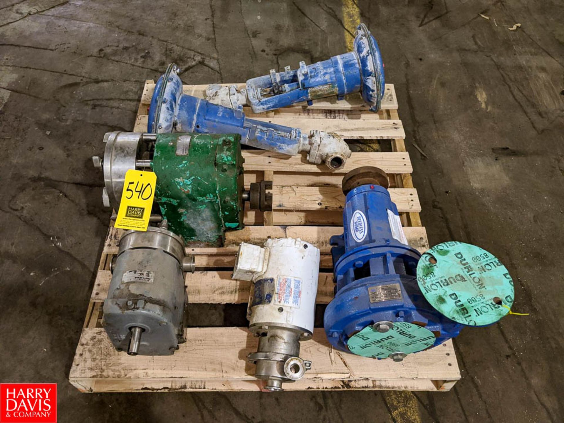 Pallet of Assorted Spare Parts (1) Peerless Model F2-830 Centrifugal Pump, (1) Westfolia Surge Model