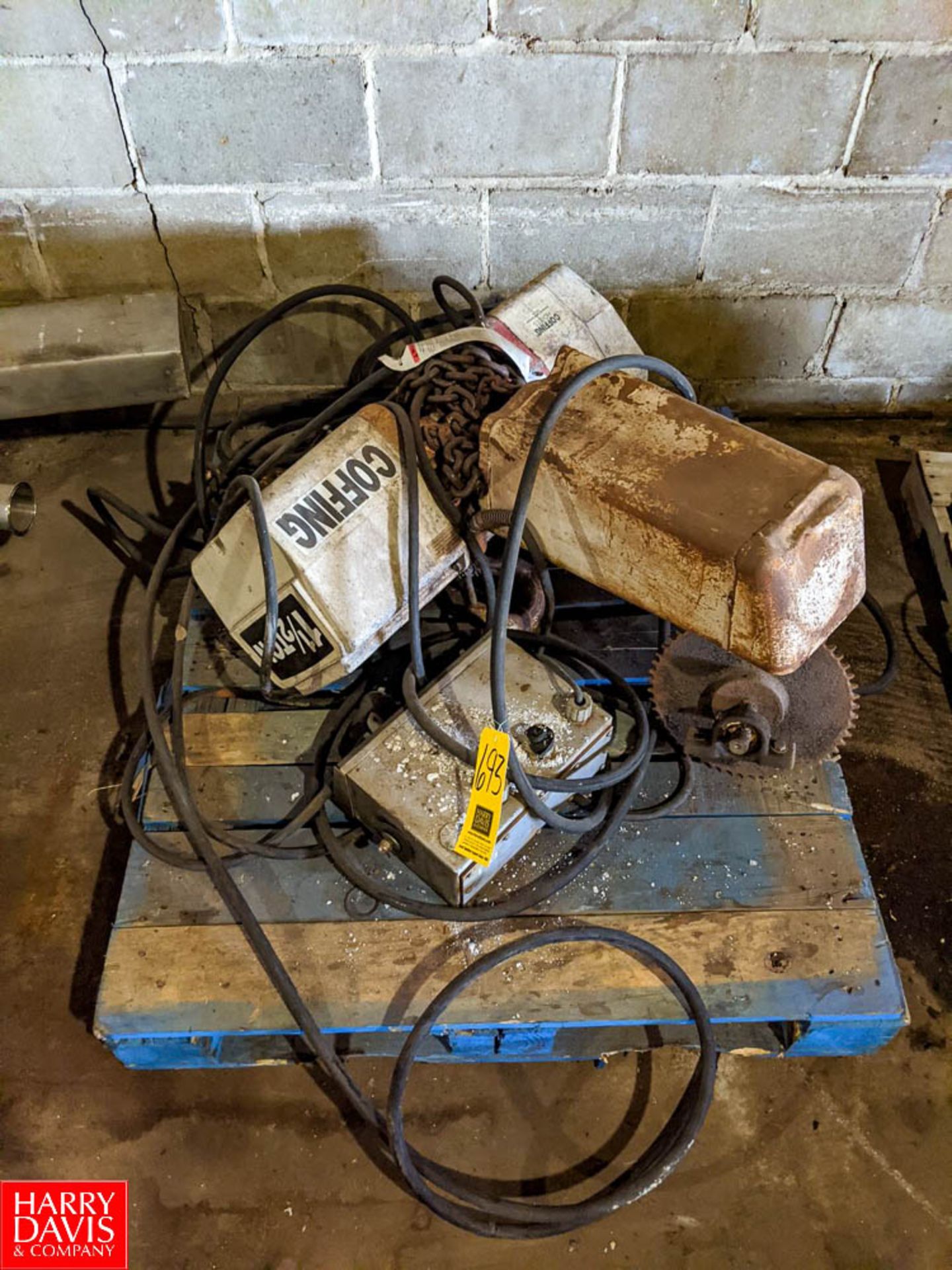 Coffing 1.5 Ton Electric Chain Hoist (Loc. Shed) Rigging Fee: $50