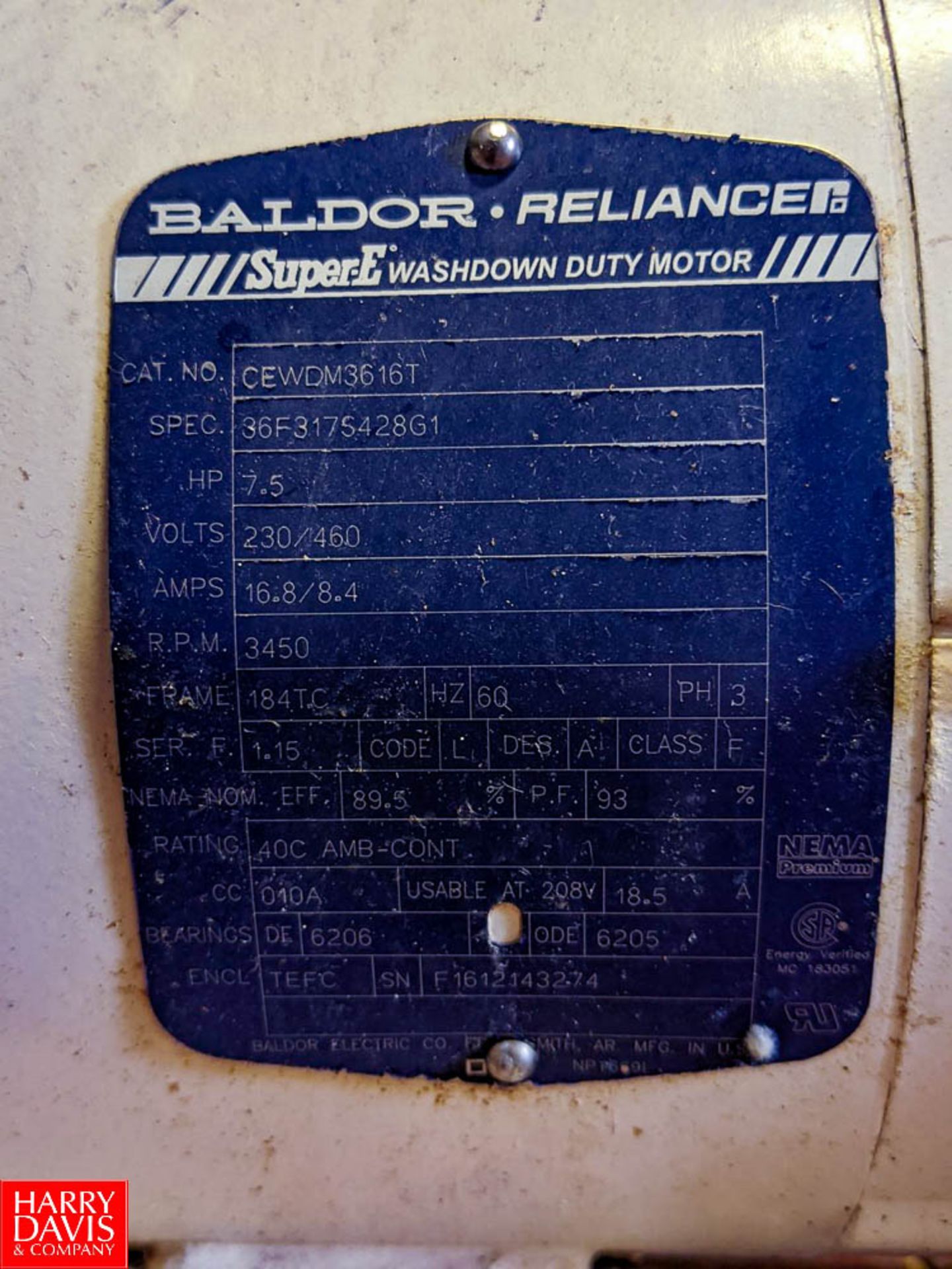 Fristam 7.5 HP S/S Centrifugal Pump 2x3 Head, with Baldor 3450 RPM Motor, (Loc. Central Mix) Rigging - Image 2 of 2