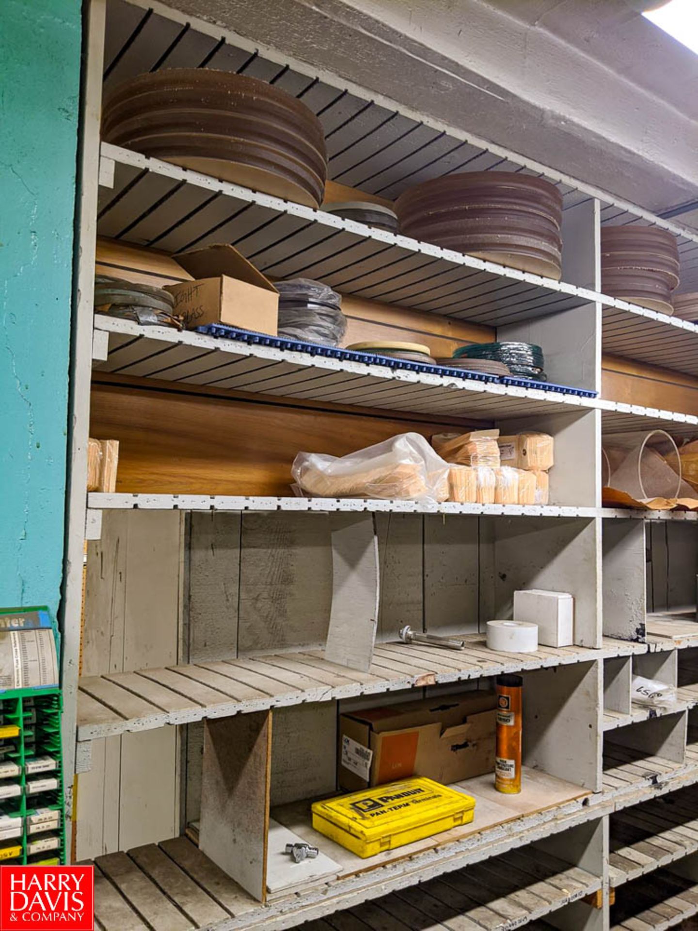 Remaining Contents of Parts Room Row to Include (6) Wooden Cubby Storage Shelves, LoveJoy Chucks, - Image 2 of 12