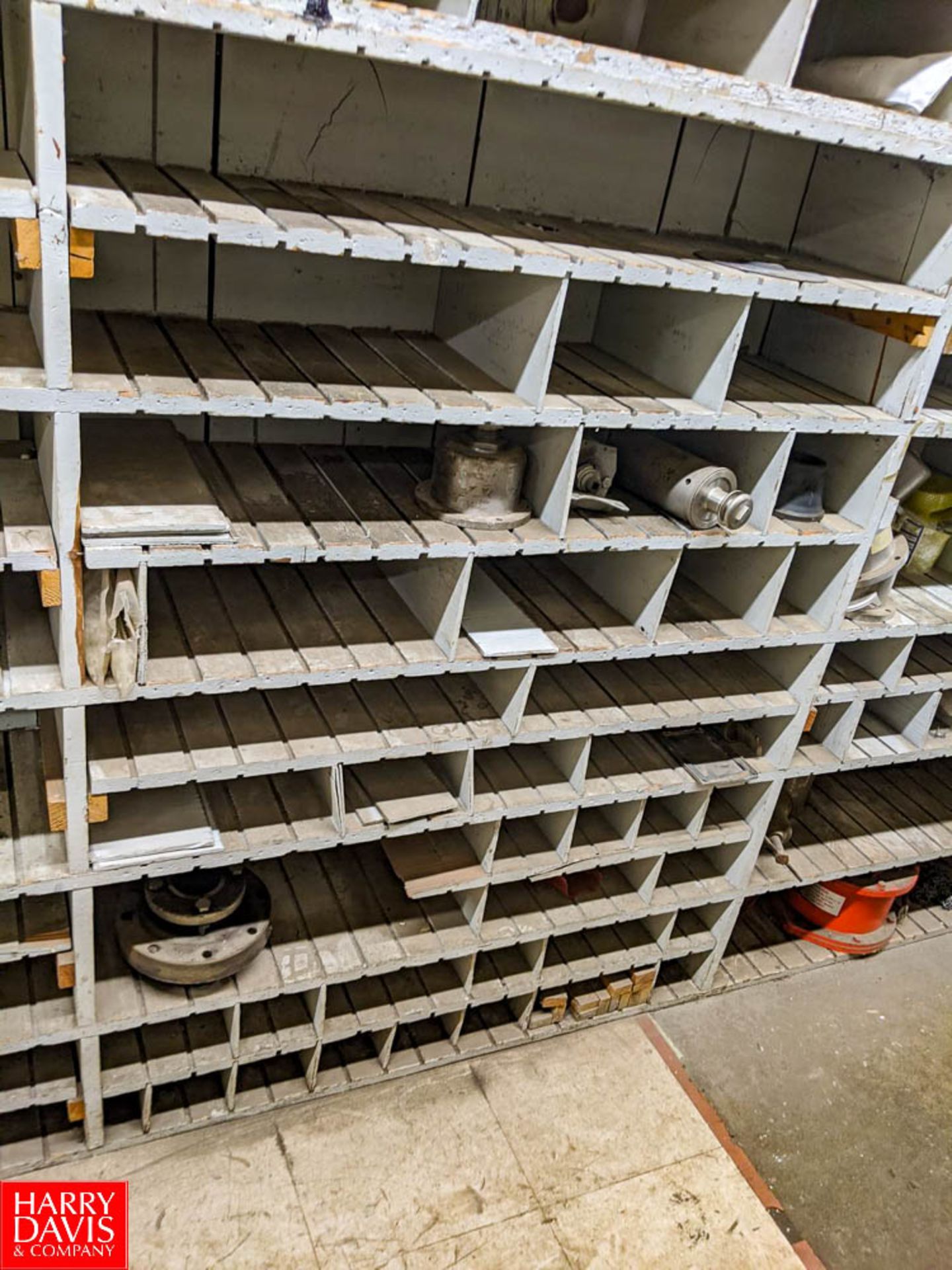 Remaining Contents of Parts Room Row to Include (6) Wooden Cubby Storage Shelves, LoveJoy Chucks, - Image 5 of 12