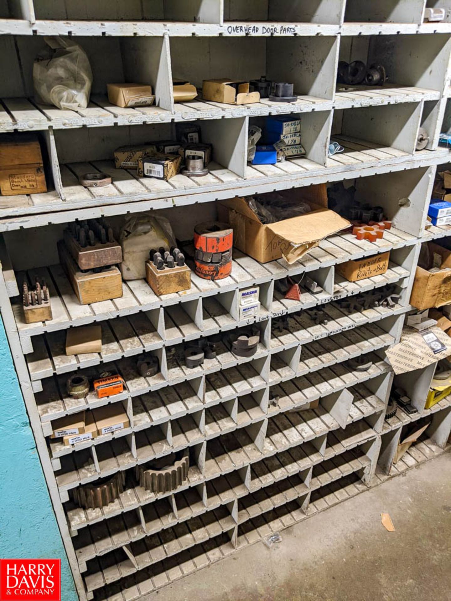 Remaining Contents of Parts Room Row to Include (6) Wooden Cubby Storage Shelves, LoveJoy Chucks, - Image 8 of 12