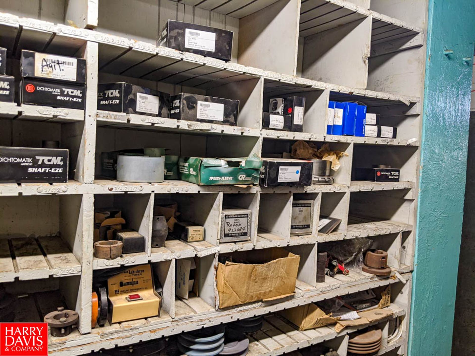 Remaining Contents of Parts Room Row to Include (6) Wooden Cubby Storage Shelves, LoveJoy Chucks, - Image 11 of 12