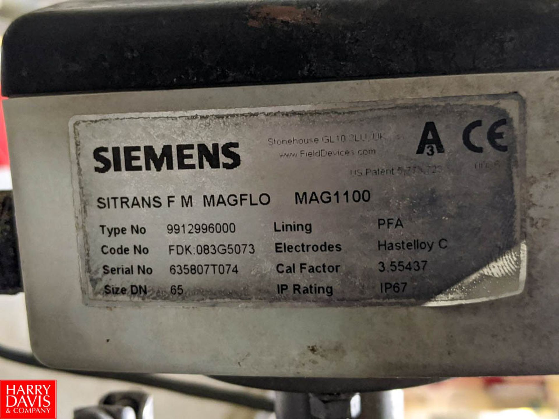 Siemens Electromagnetic Flowmeter Model: Sitrans FM Magflo MAG1100 (Loc. Milk Silo Room) Rigging - Image 2 of 3