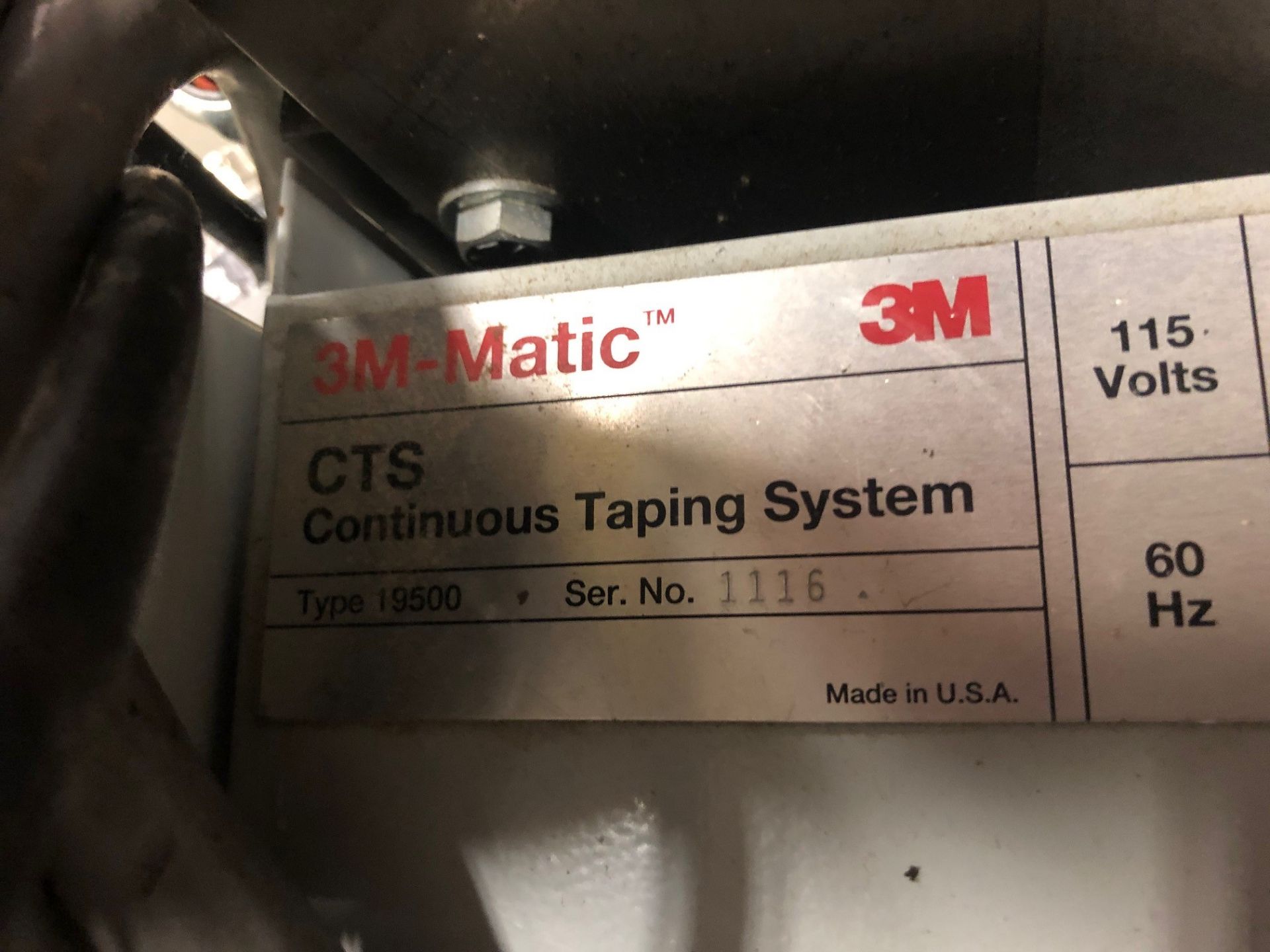 3M Continuous Taping System Type 19500, S/N 1116 Rigging Fee: $ 75 - Image 2 of 2