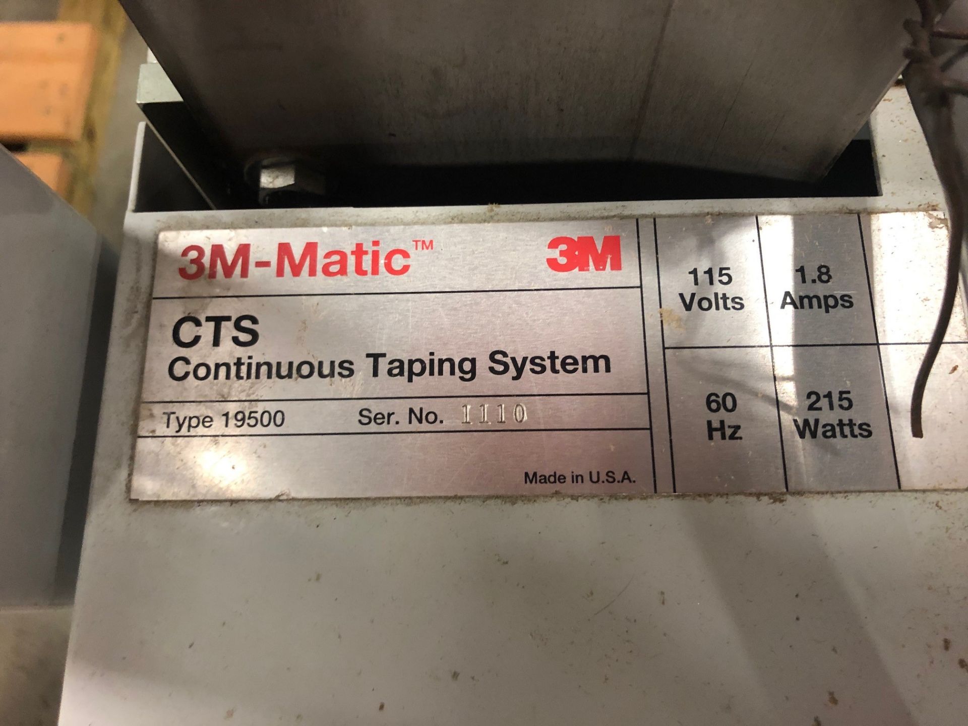 3M Continuous Tapng System Type 19500, S/N 1110 Rigging Fee: $ 75 - Image 2 of 2