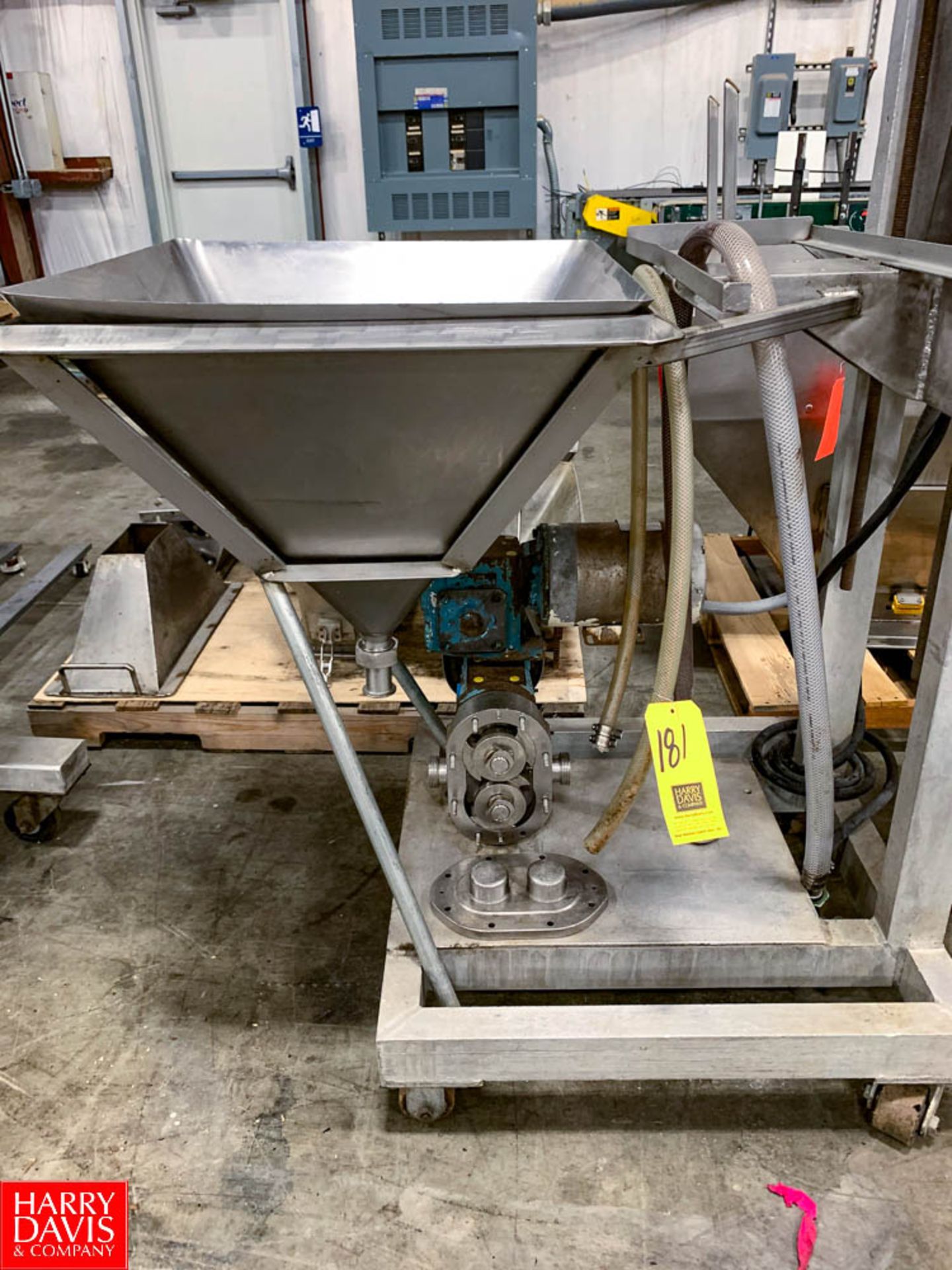 Portable S/S Hopper, with Waukesha Positive Displacement Pump Rigging Fee: $ 75