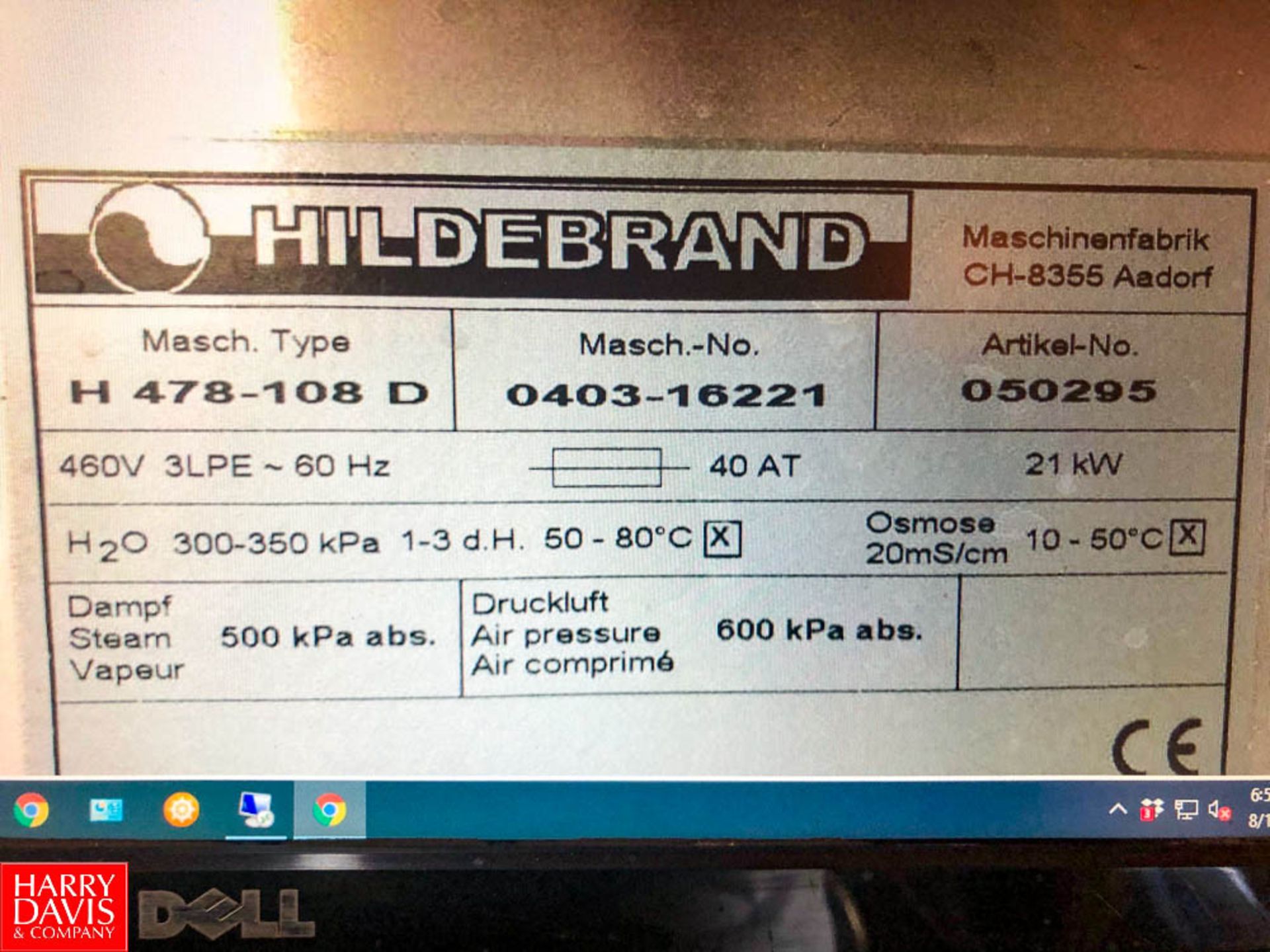 Hildebrand S/S Mold Washer, Model H 478-108 D, S/N 0403-16221 Rigging Fee: $ 200 - Image 2 of 2