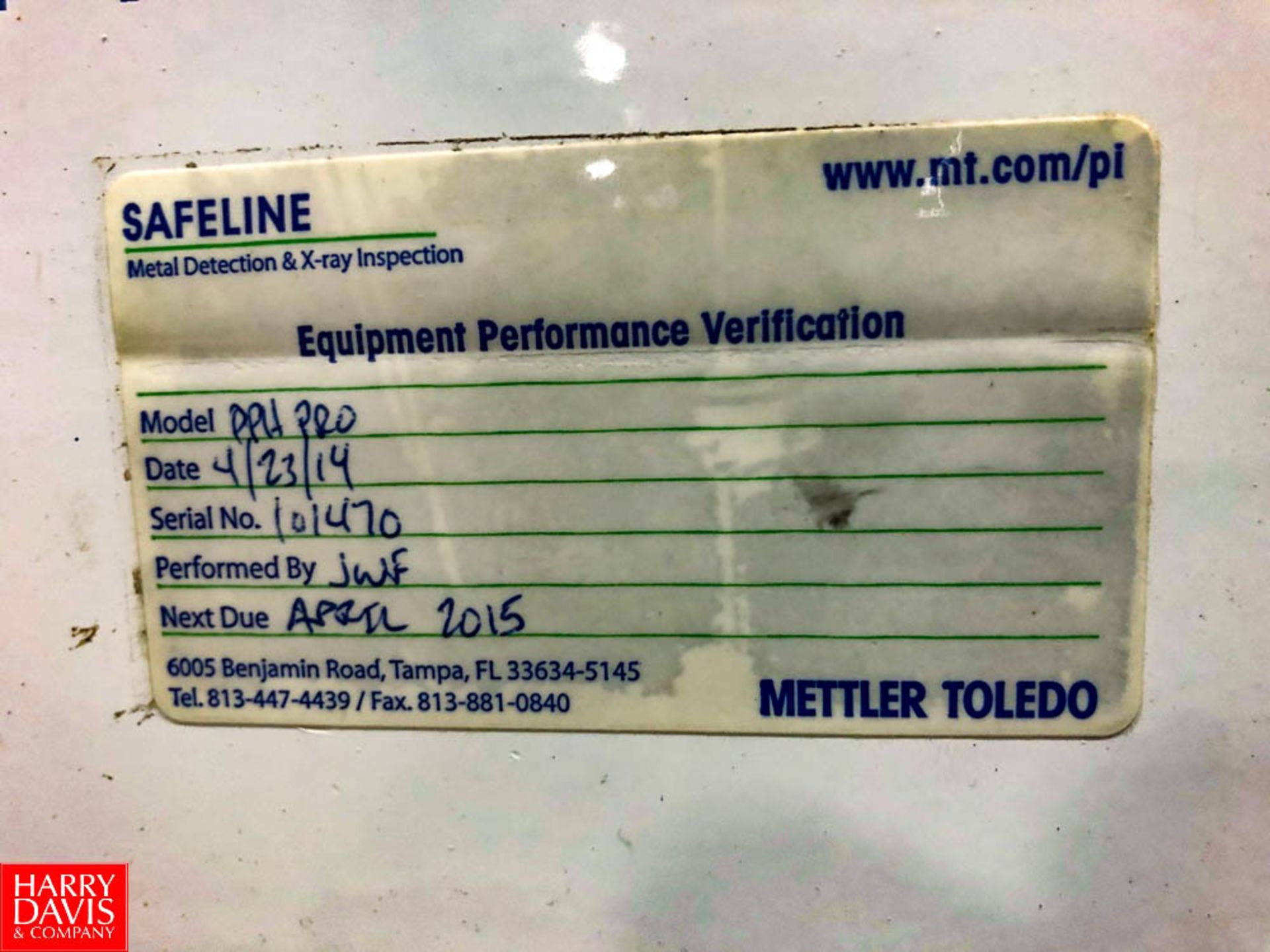 Mettler Toledo Safeline Power Phase Pro Metal Detector, 9.75" X 2" Aperture Rigging Fee: $ 100 - Image 2 of 2