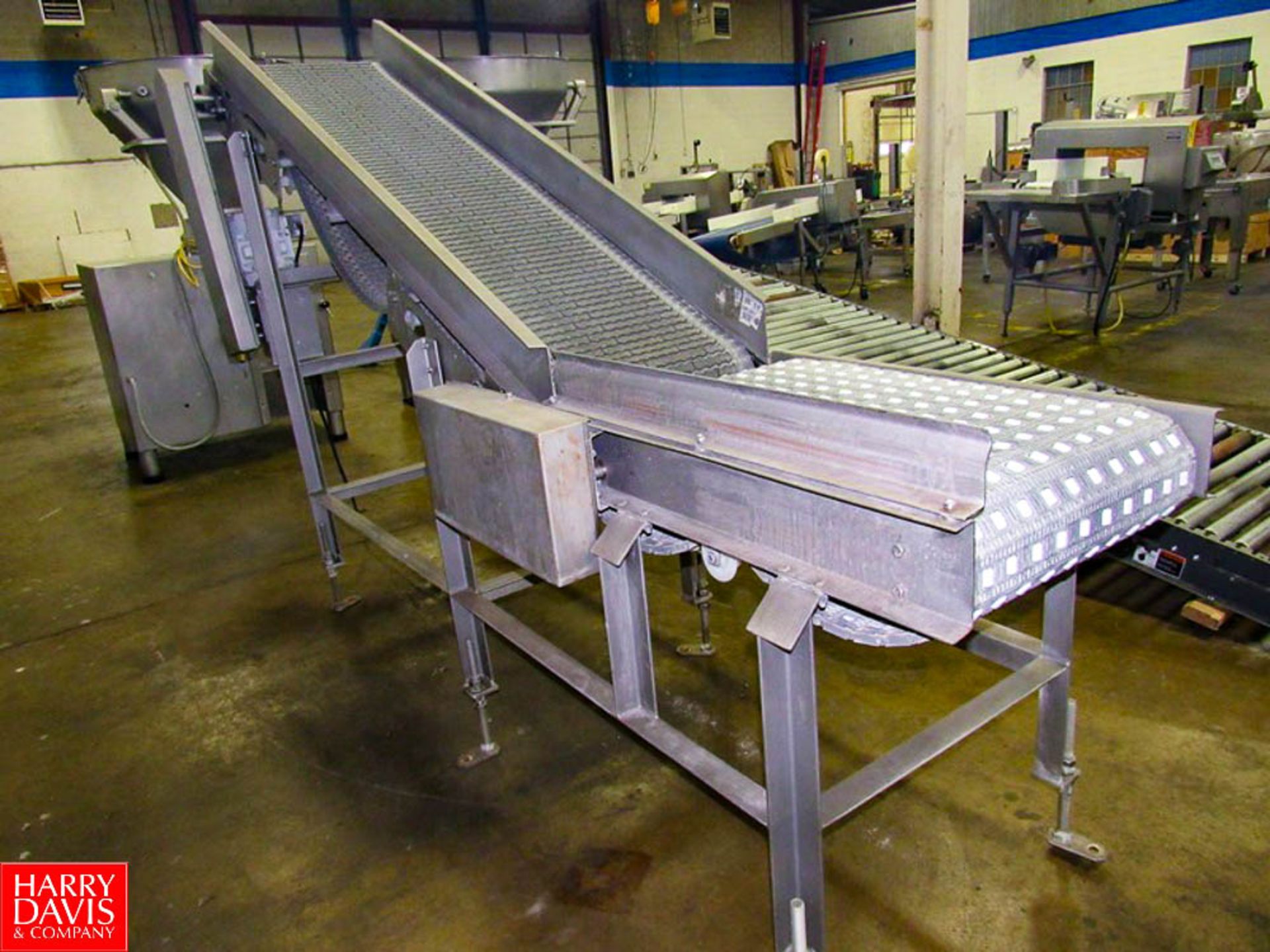 Leblanc Stainless Steel Plastic Belt Incline Conveyor, 20" W X 9' L, 3' infeed, 68" discharge, 230 - Image 2 of 4
